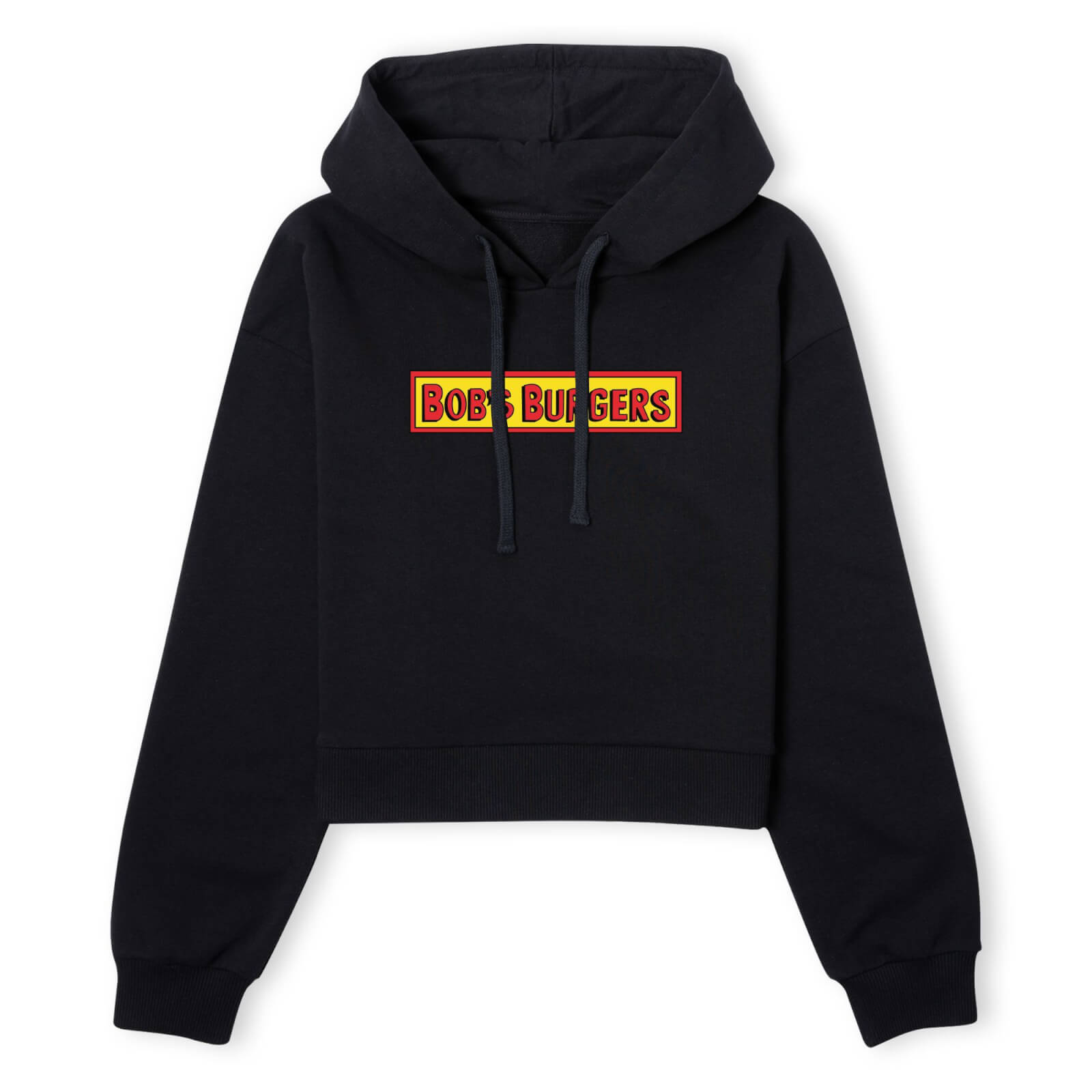 Bob's Burgers Block Logo Women's Cropped Hoodie - Black - XS - Schwarz