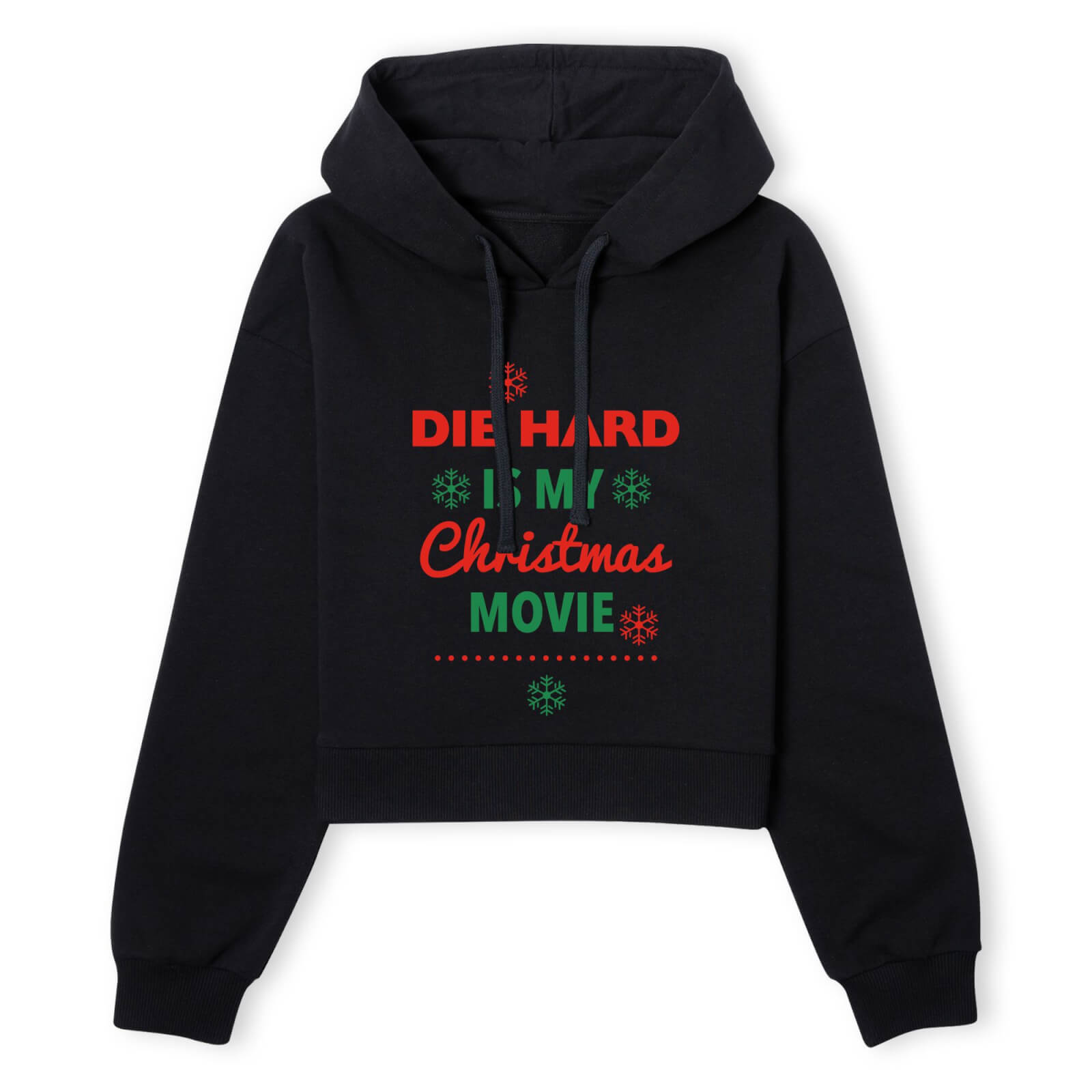 Die Hard Christmas Movie Women's Cropped Hoodie - Black - XS - Black