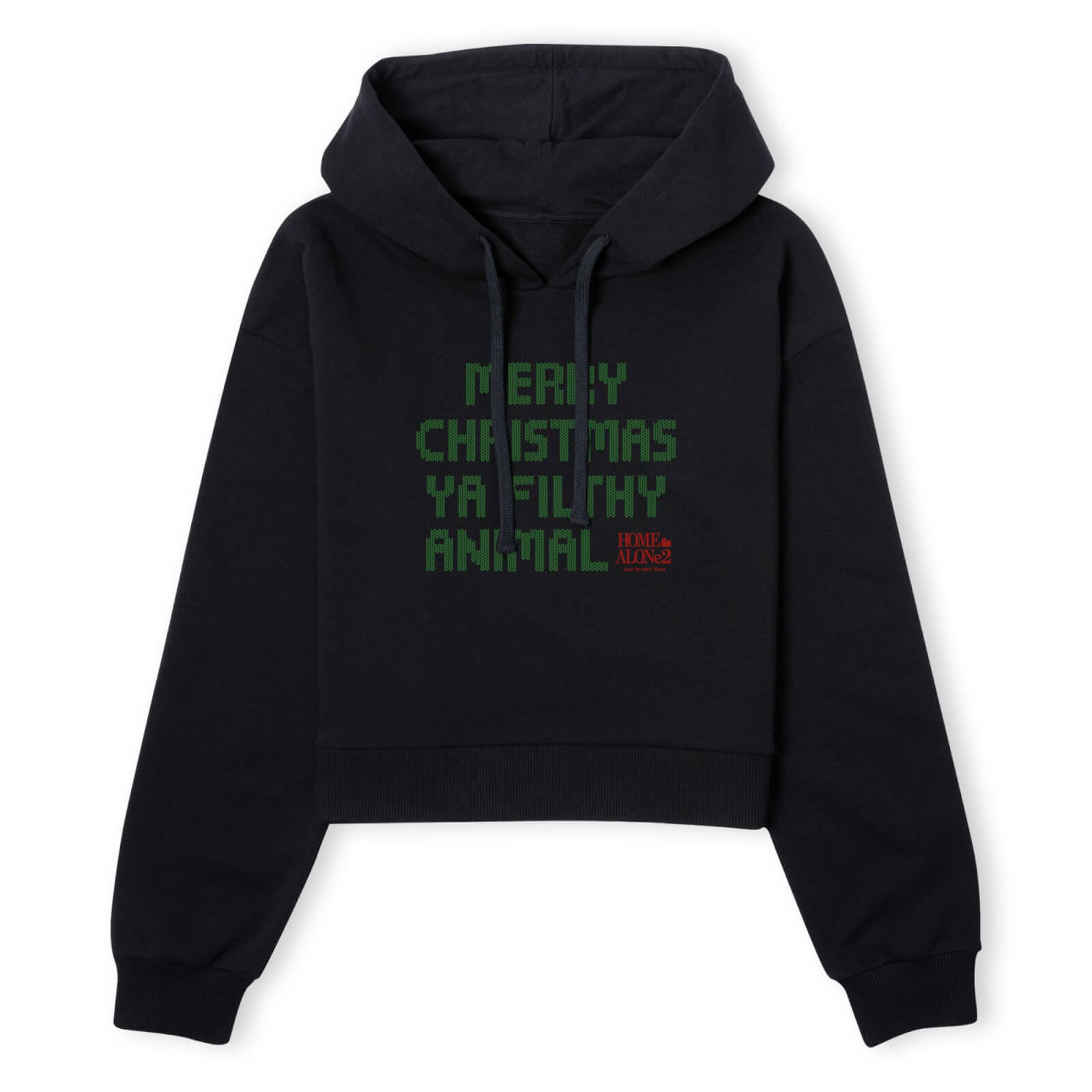 Home Alone Ya Filthy Animal Women's Cropped Hoodie - Black - XS - Schwarz