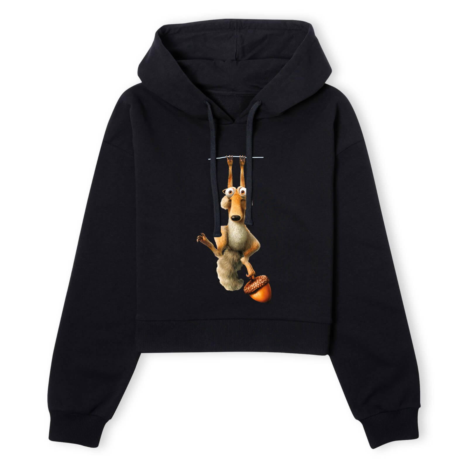 Ice Age Scrat Women's Cropped Hoodie - Black - XS - Schwarz