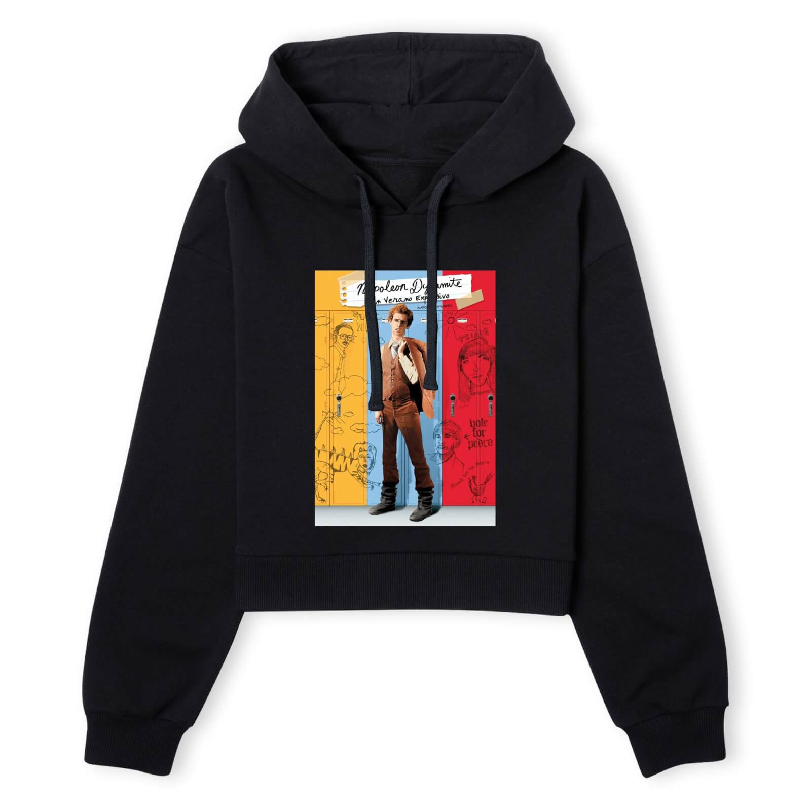 Napoleon Dynamite Poster Women's Cropped Hoodie - Black - XS - Schwarz