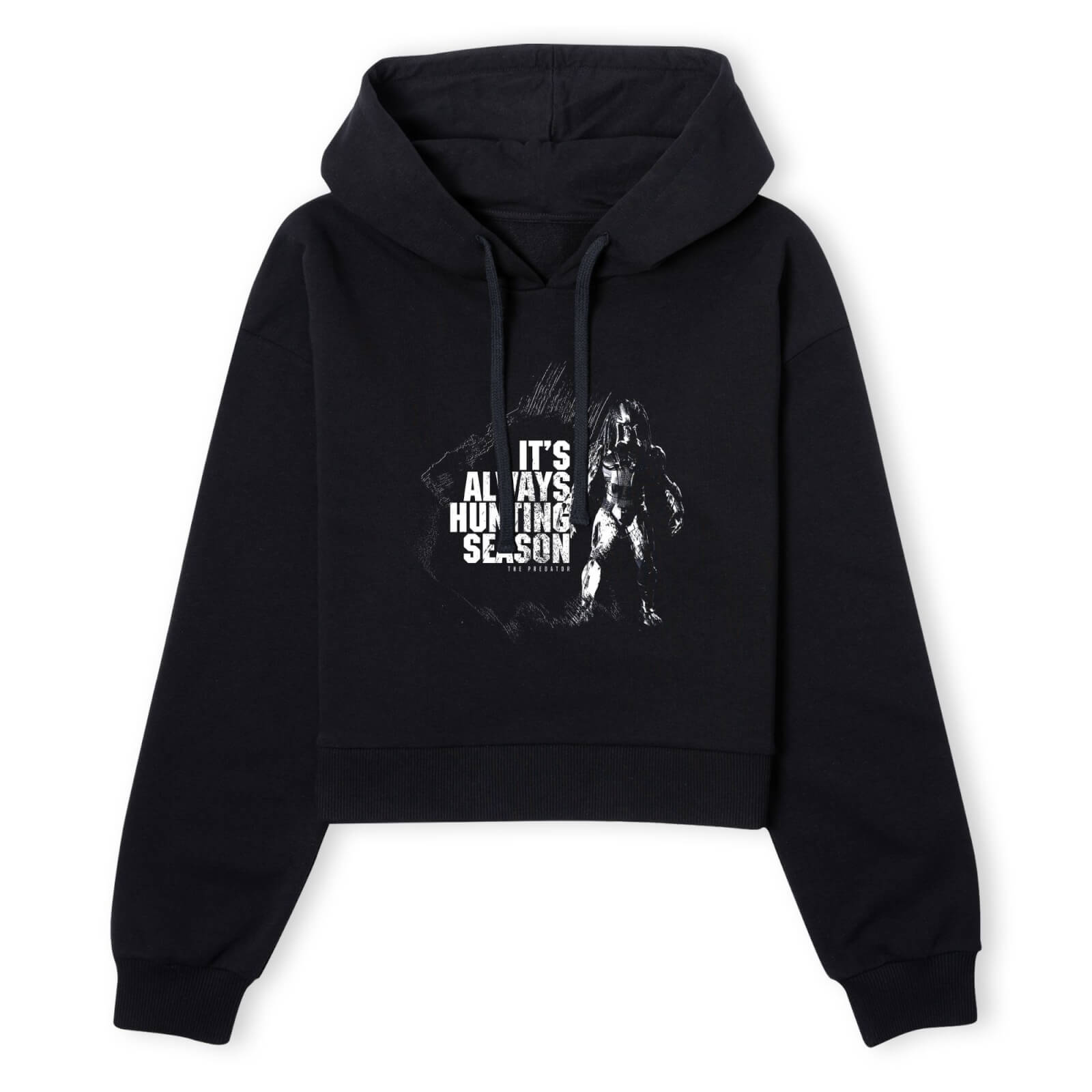 Predator Always Hunting Season Women's Cropped Hoodie - Black - XS - Schwarz