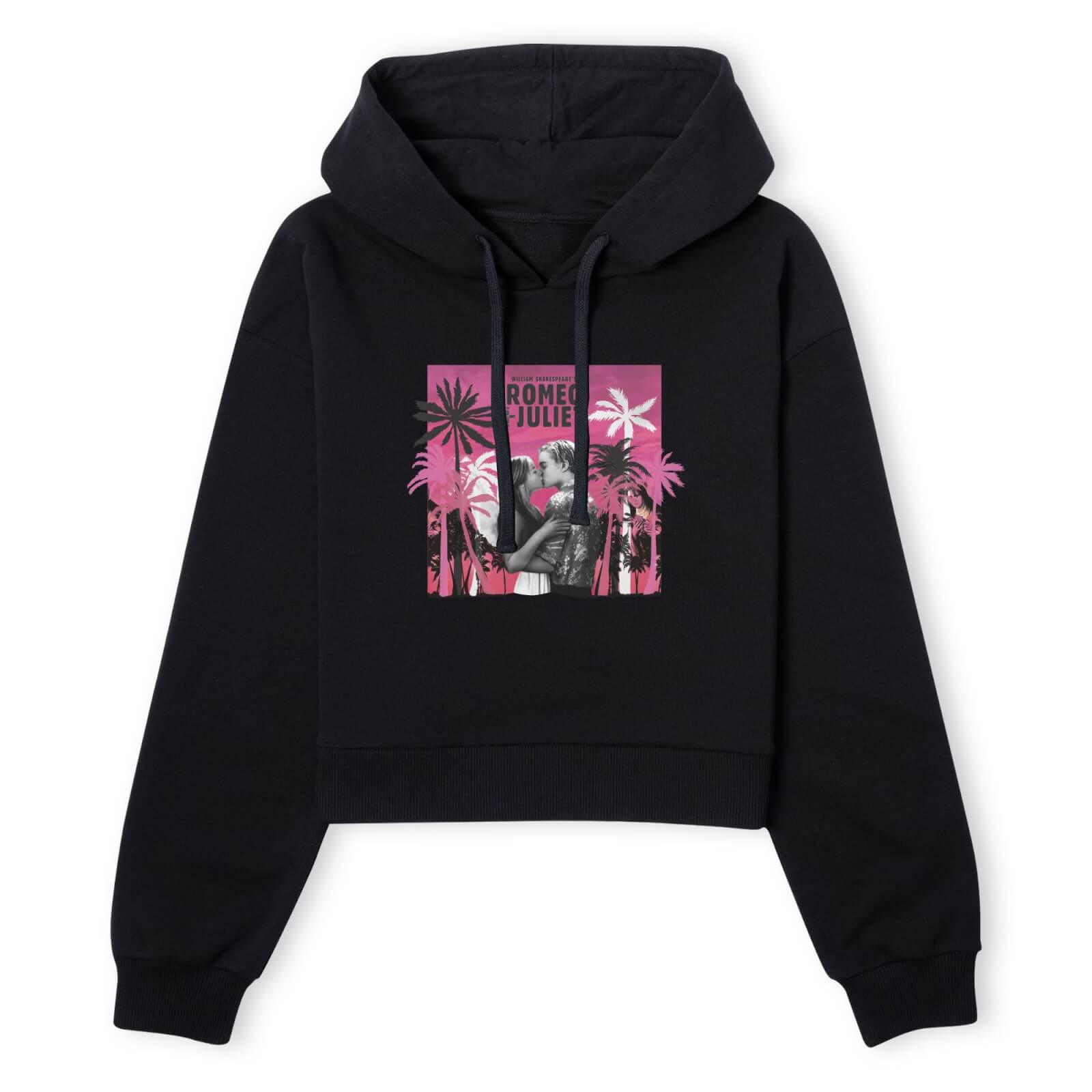 Romeo and Juliet Palmtree Women's Cropped Hoodie - Black - XS - Schwarz