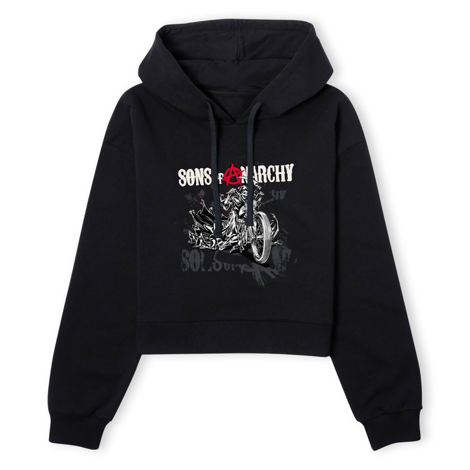 Sons of Anarchy Motorbike Reaper Women's Cropped Hoodie - Black - XS - Schwarz