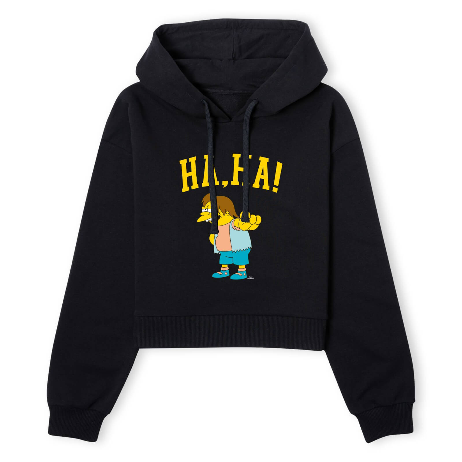 The Simpsons Nelson Ha Ha Women's Cropped Hoodie - Black - XS - Schwarz