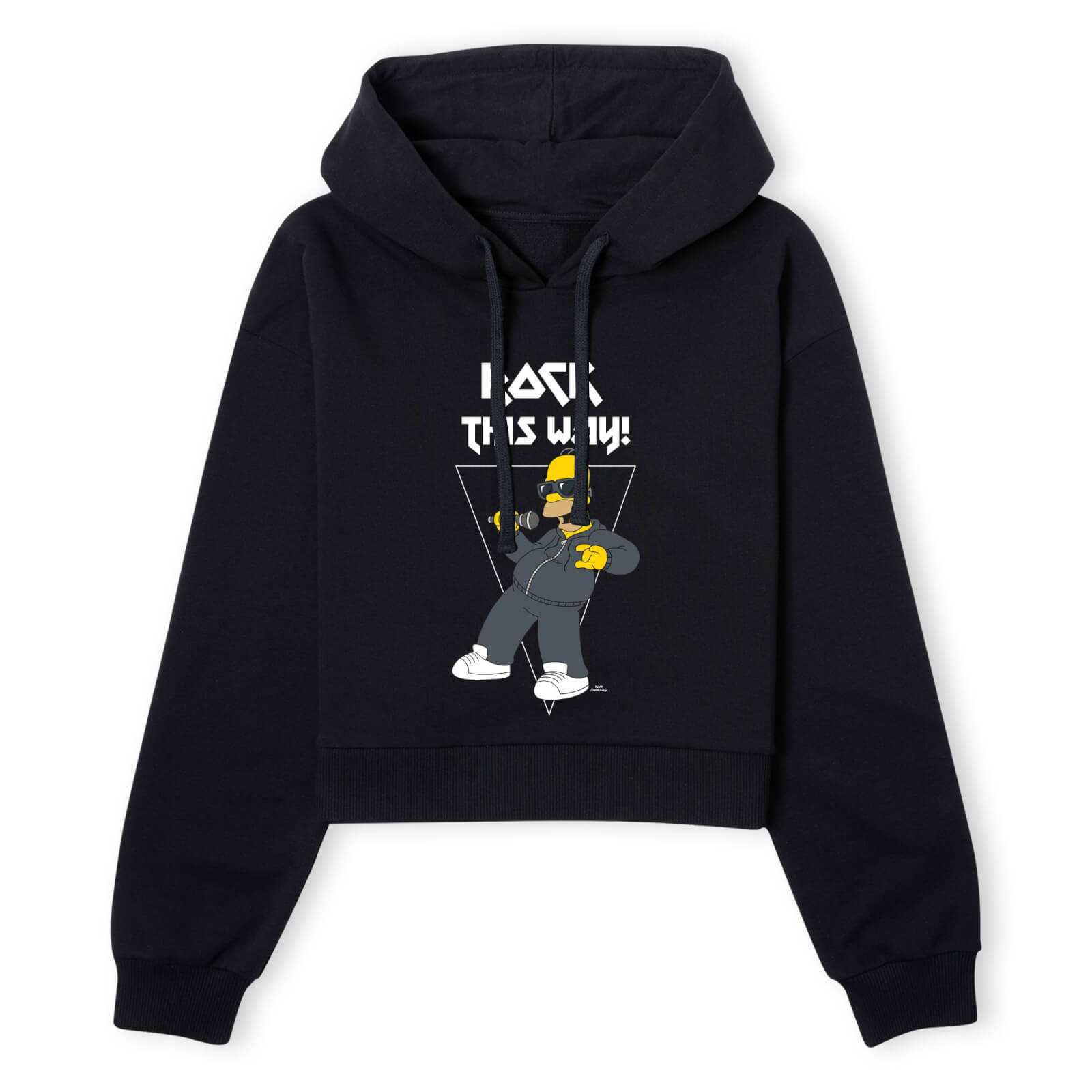 The Simpsons Rock This Way Women's Cropped Hoodie - Black - XS - Schwarz