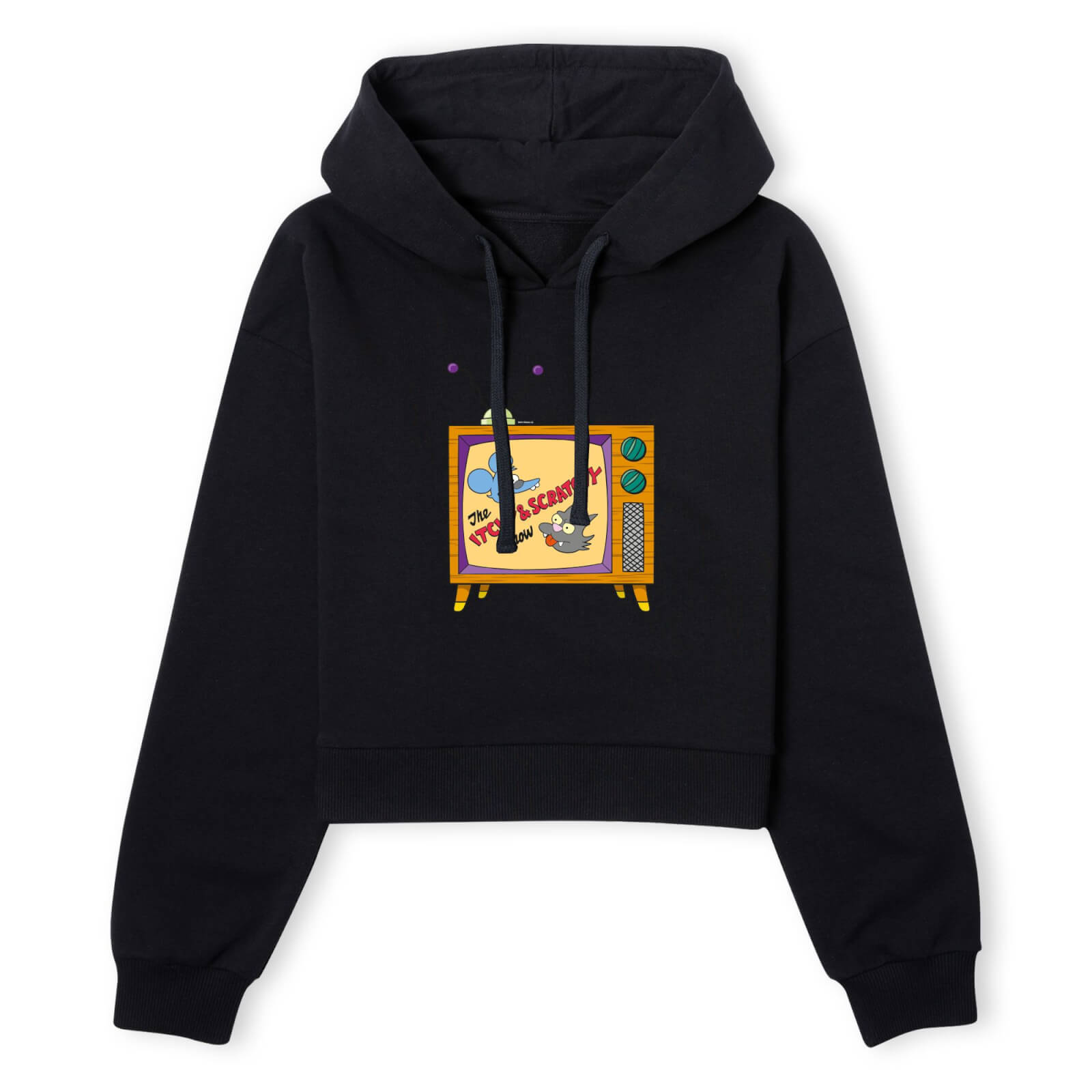 The Simpsons The Itchy And Scratchy Show Women's Cropped Hoodie - Black - XS - Schwarz