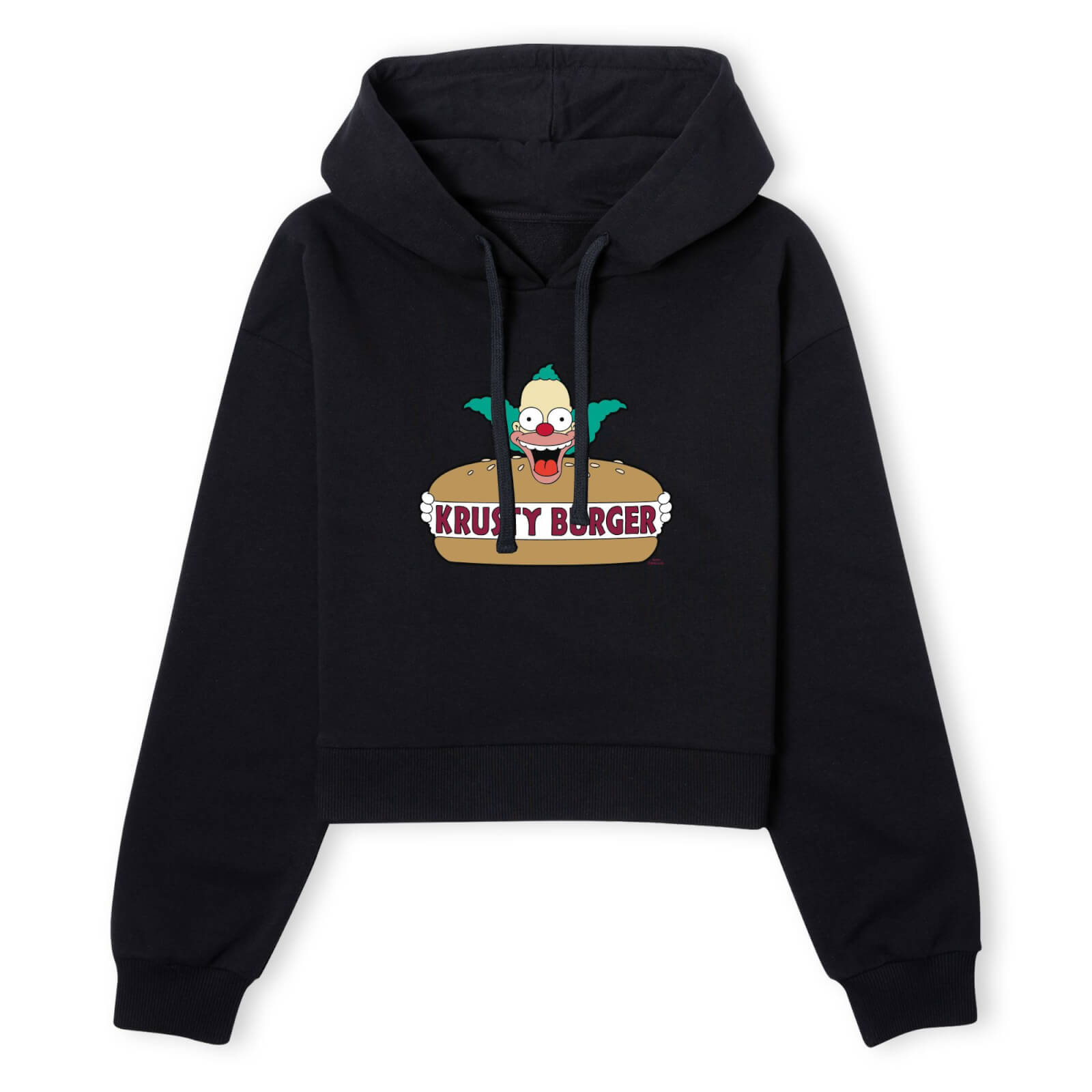 The Simpsons Krusty Burger Logo Women's Cropped Hoodie - Black - XS - Schwarz