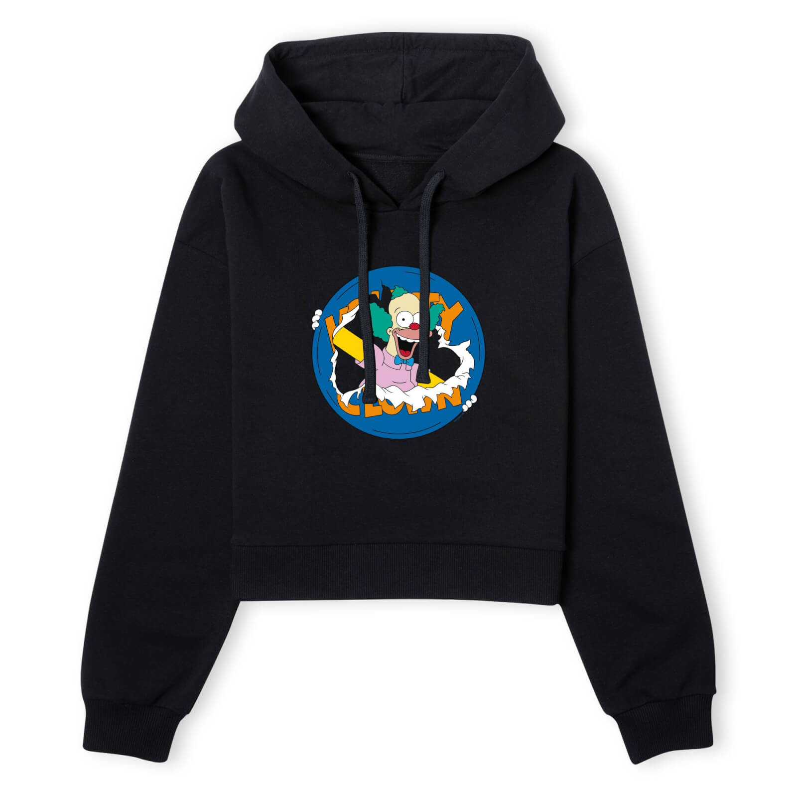 The Simpsons Krusty Ripped Circle Women's Cropped Hoodie - Black - XS - Schwarz