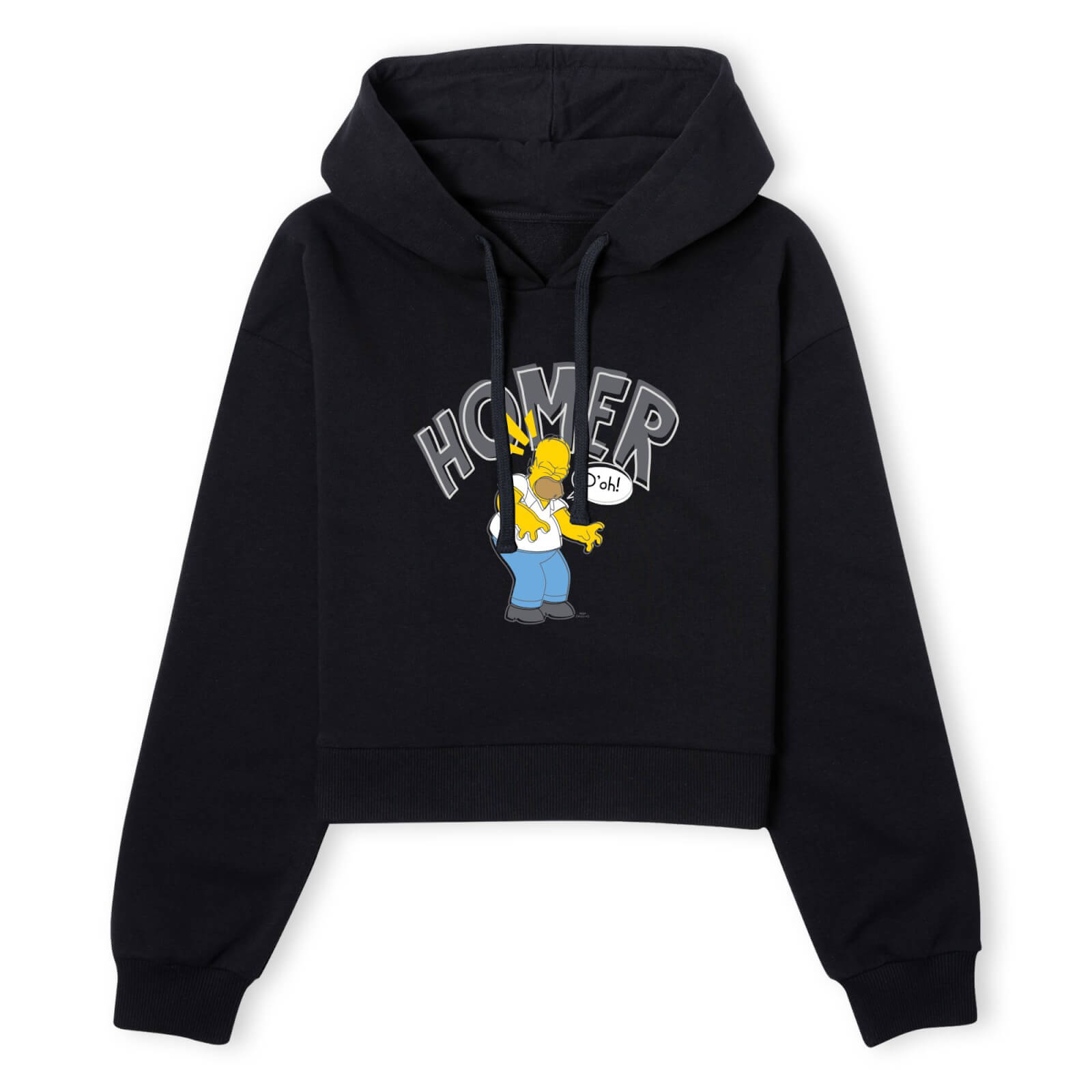 The Simpsons Homer D'Oh Women's Cropped Hoodie - Black - XS - Schwarz