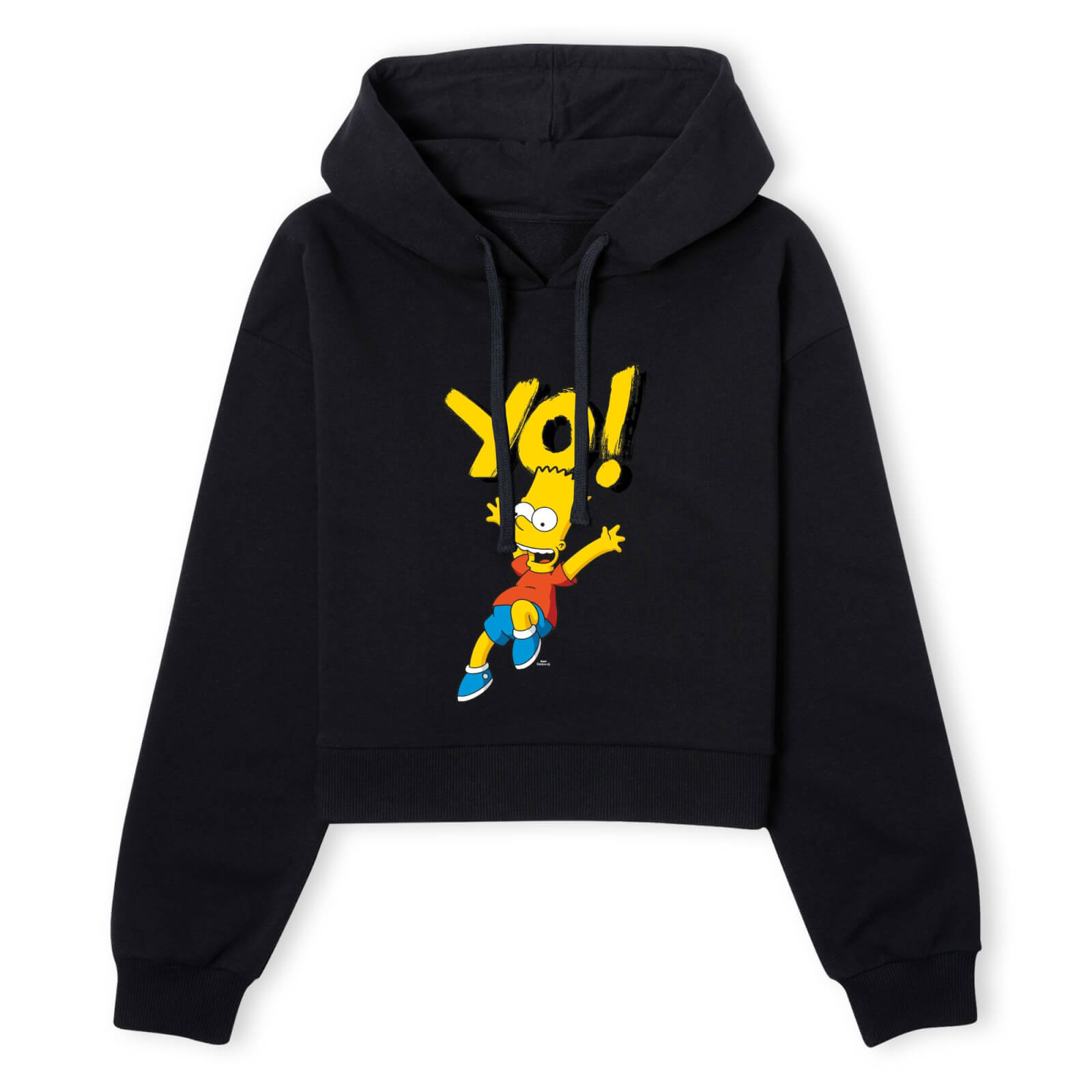 The Simpsons Yo! Bart Women's Cropped Hoodie - Black - XS - Schwarz
