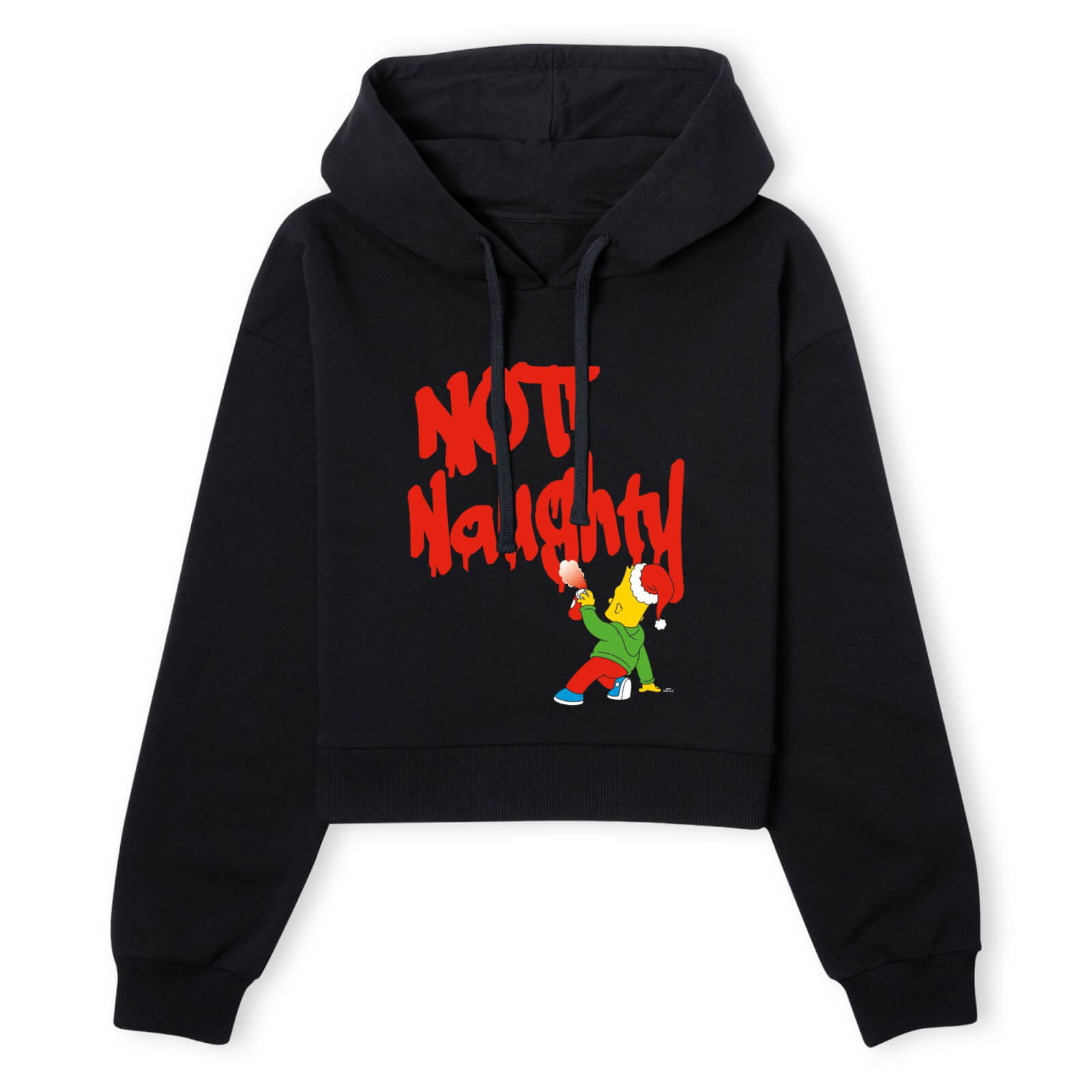 The Simpsons Bart Not Naughty Women's Cropped Hoodie - Black - XS - Schwarz