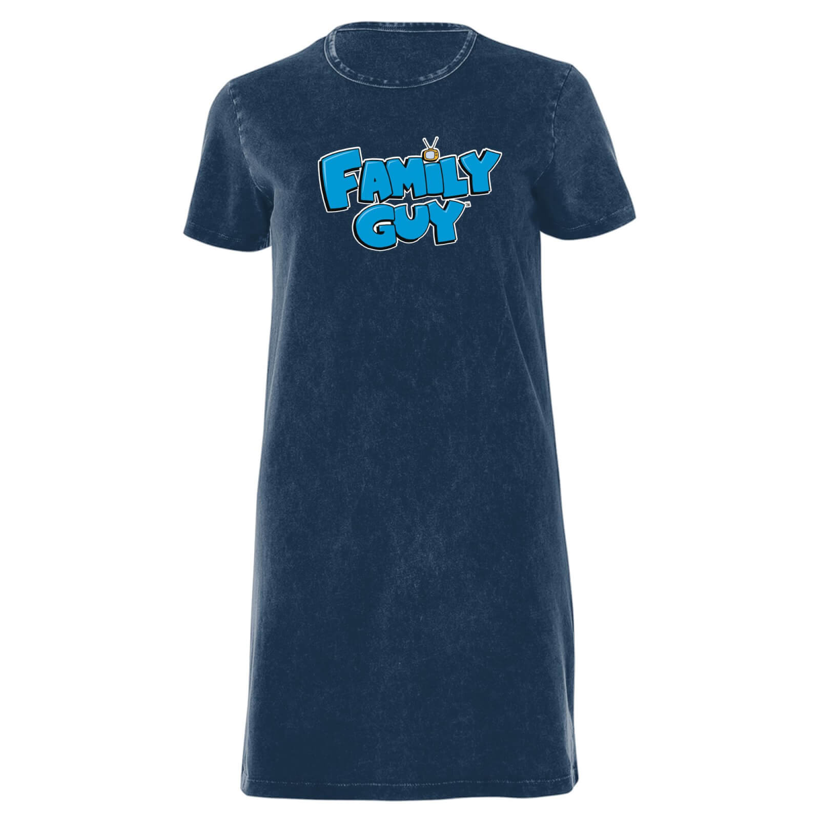 Family Guy Logo Women's T-Shirt Dress - Navy Acid Wash - XXL - Navy Acid Wash