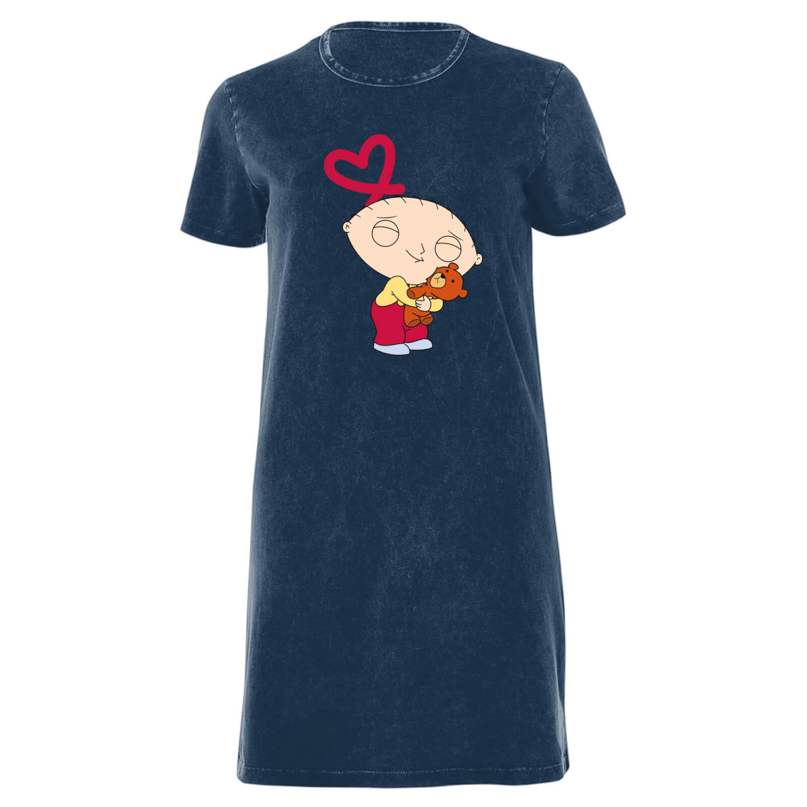 Family Guy Stewie Loves Bear Women's T-Shirt Dress - Navy Acid Wash - XXL - Navy Acid Wash