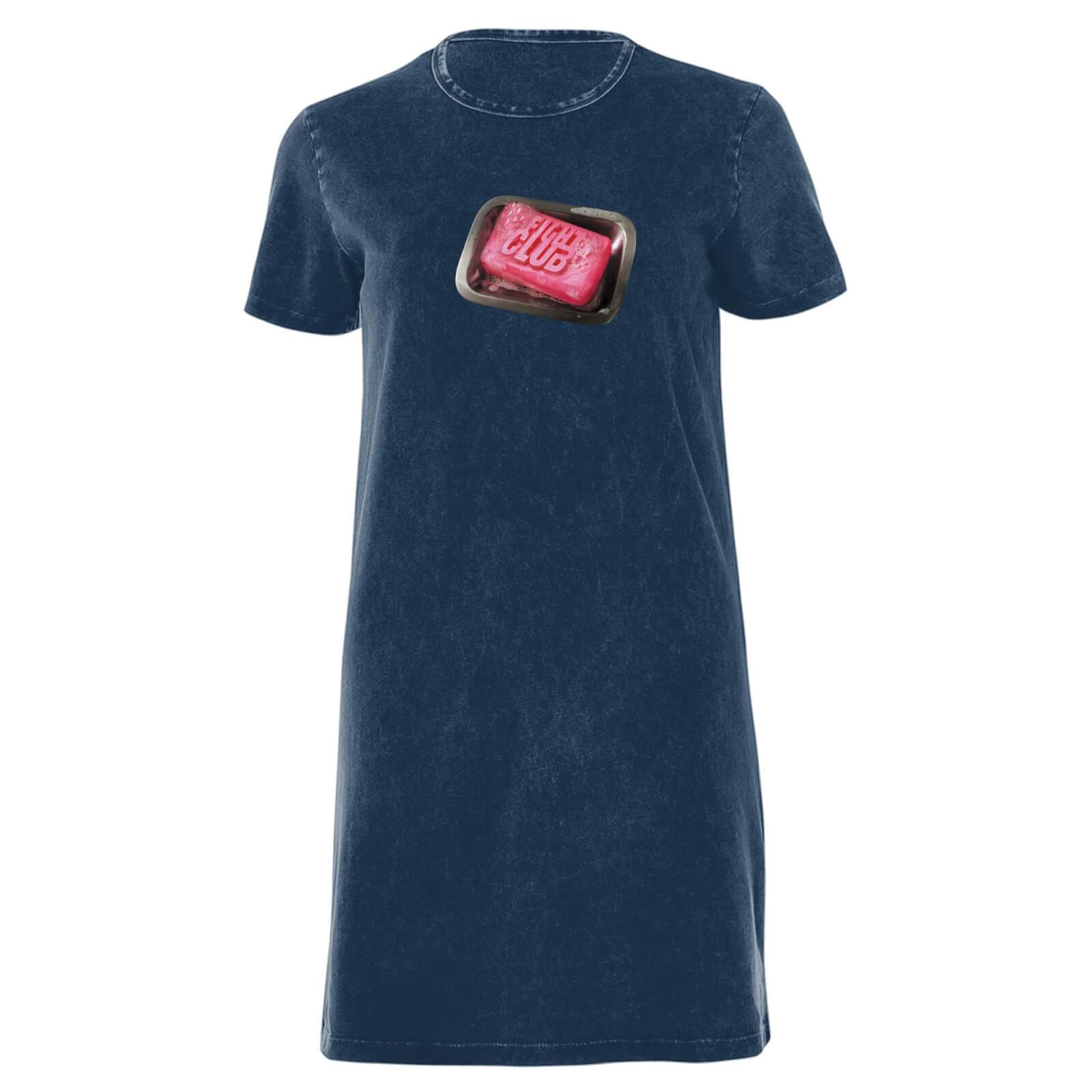 Fight Club Soap Dish Women's T-Shirt Dress - Navy Acid Wash - XXL - Navy Acid Wash
