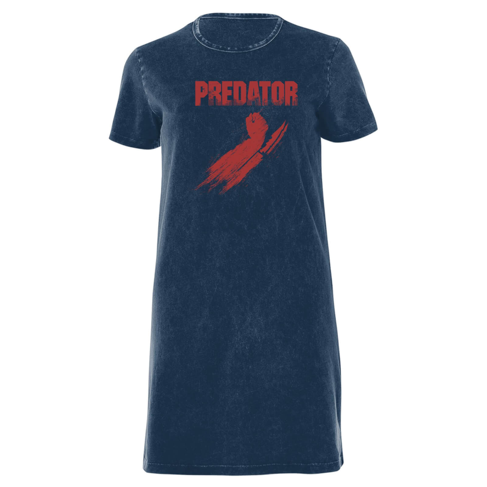 Predator Arm Blades Women's T-Shirt Dress - Navy Acid Wash - XXL - Navy Acid Wash