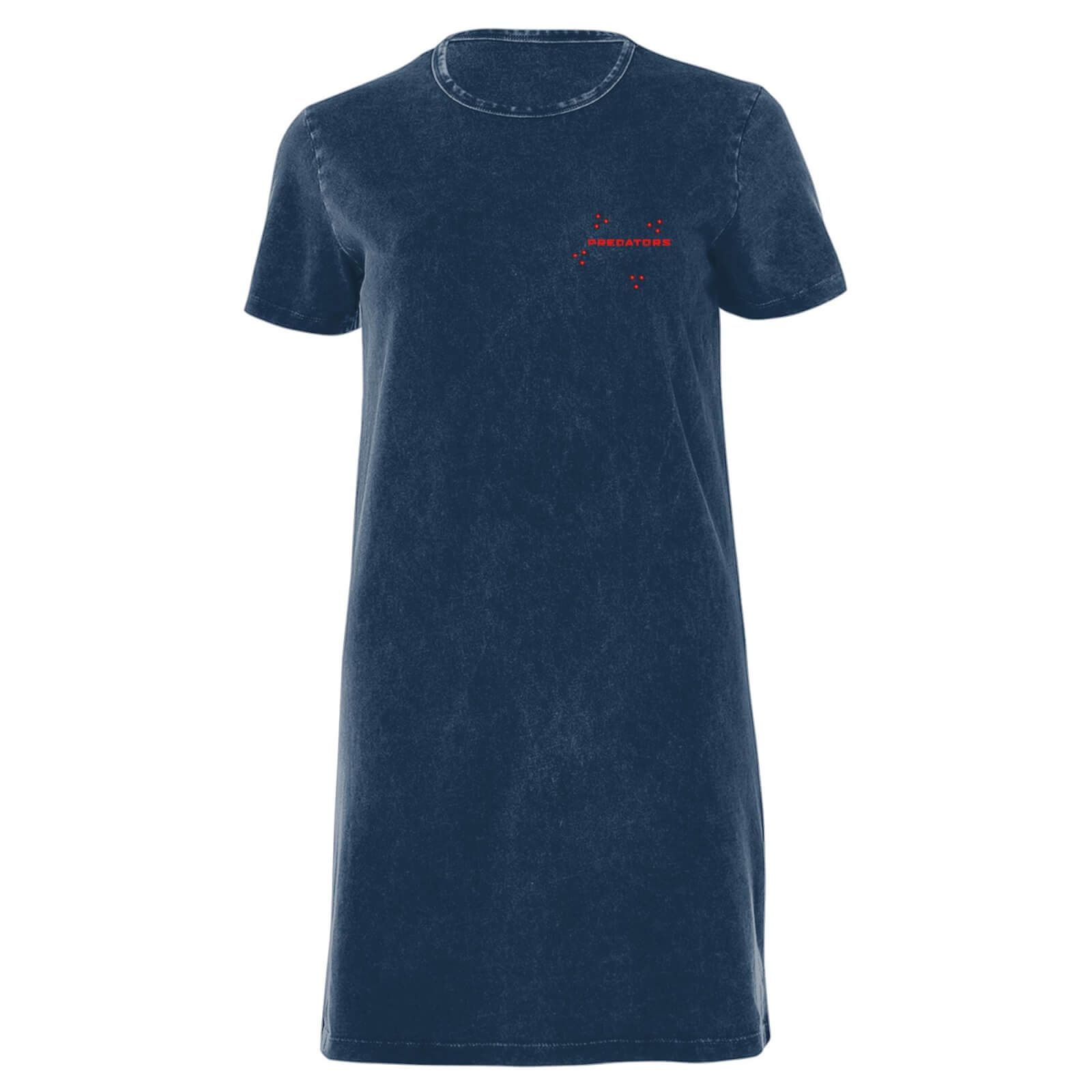 Predator Targeted Logo Pocket Women's T-Shirt Dress - Navy Acid Wash - XXL - Navy Acid Wash