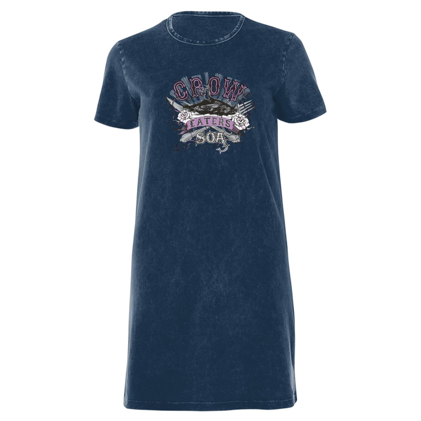 Sons of Anarchy Crow Eaters Women's T-Shirt Dress - Navy Acid Wash - XXL - Navy Acid Wash