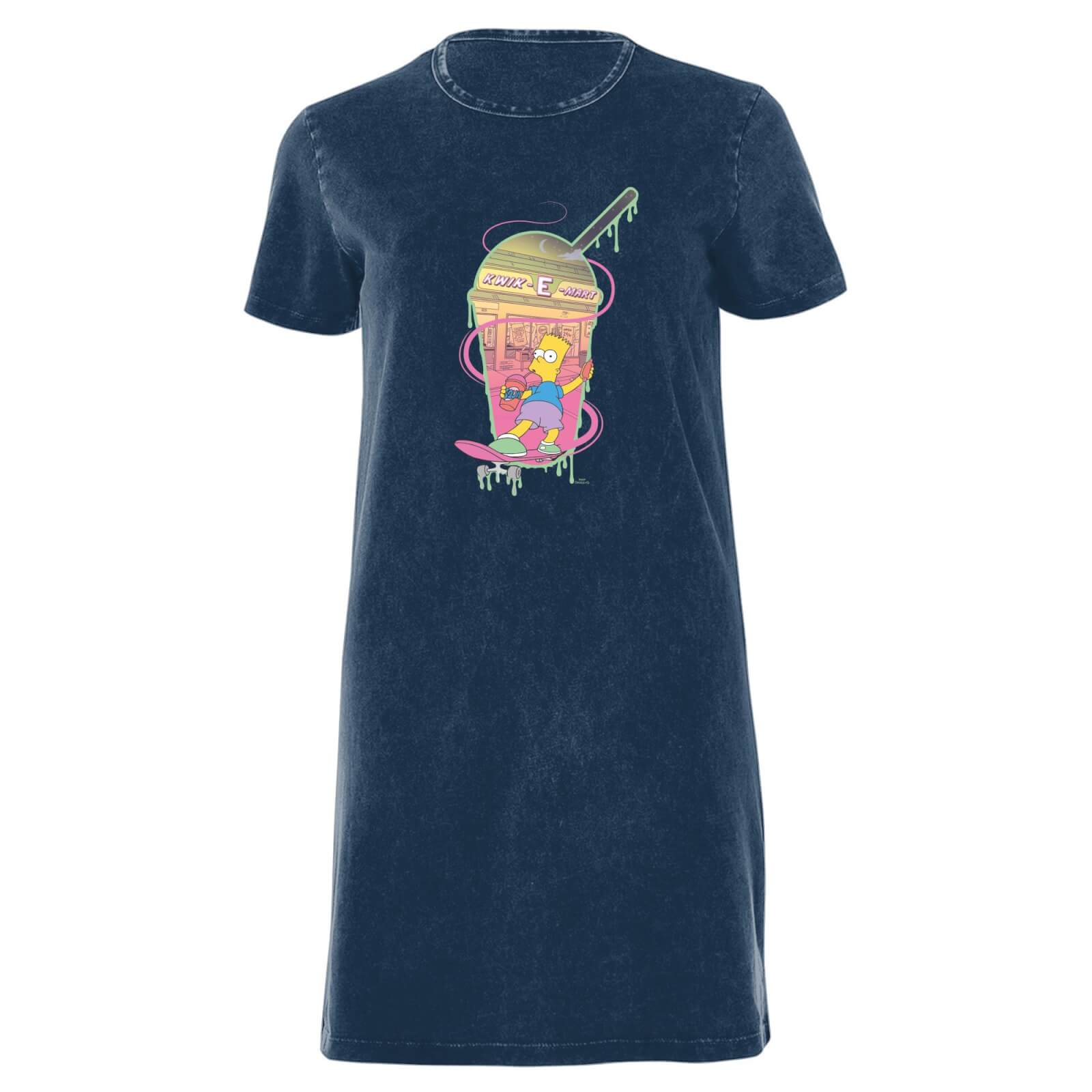 The Simpsons Squishee Women's T-Shirt Dress - Navy Acid Wash - XXL - Navy Acid Wash