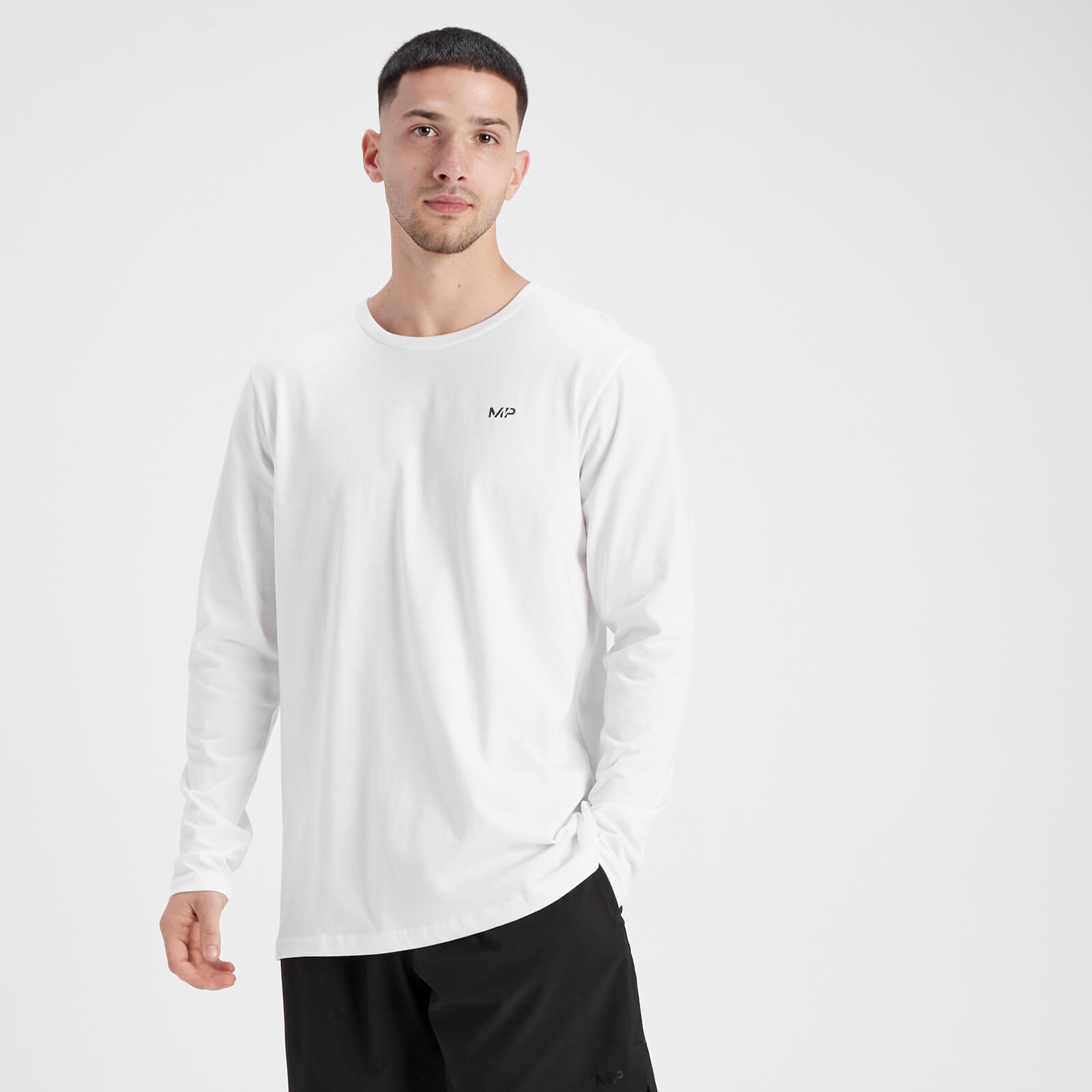 5059883260167 - Herren Fade-Grafik Langarm-Trainingsshirt — Weiß - M 5059883260167 - Herren Fade-Grafik Langarm-Trainingsshirt — Weiß - M
