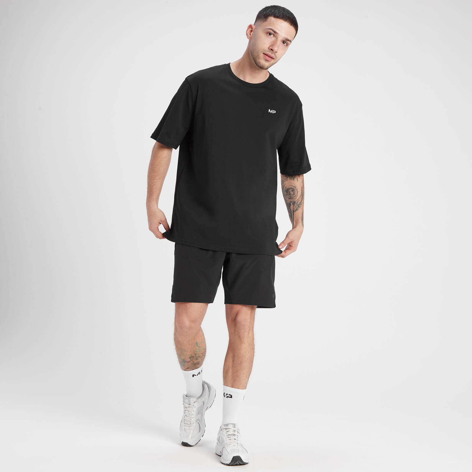mp men's leg day graphic oversized t-shirt - black