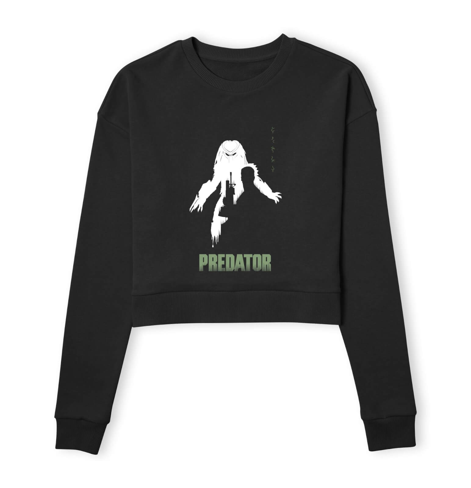 Predator Silhouette Poster Women's Cropped Sweatshirt - Black - XXL - Schwarz