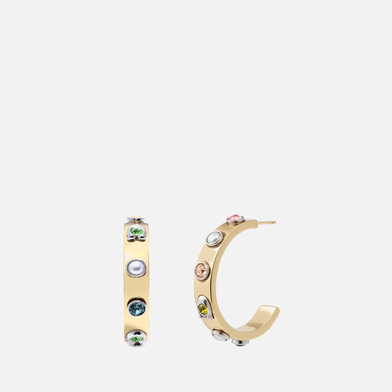 Image of Coach Pearl Charms Gold-Plated Earrings