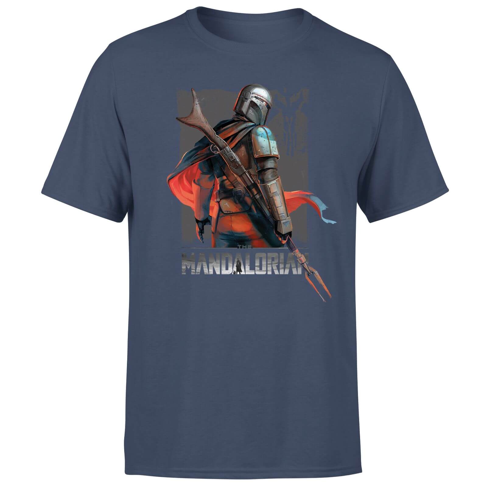 Star Wars The Mandalorian Colour Edit Men's T-Shirt - Navy - XS