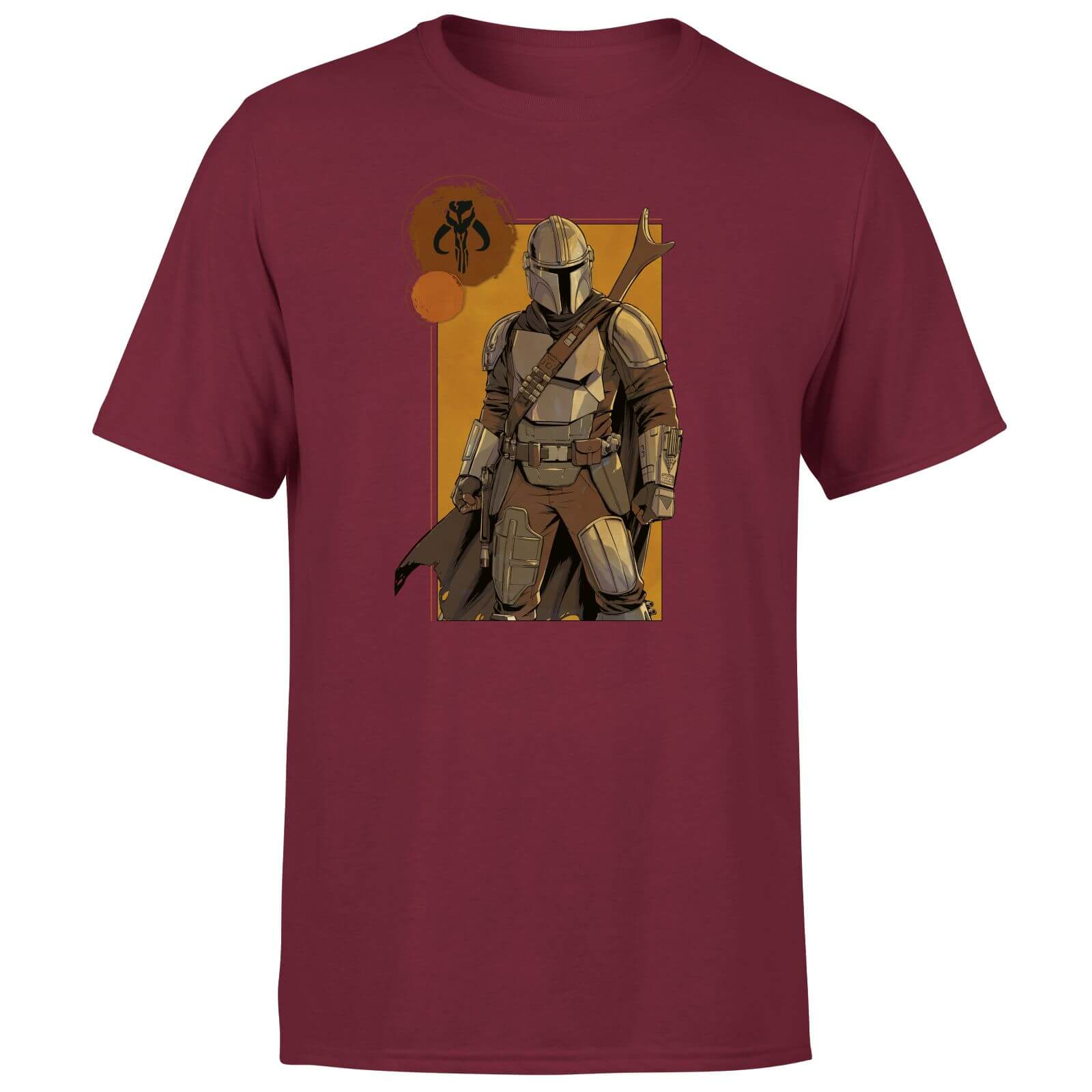 Star Wars The Mandalorian Composition Men's T-Shirt - Burgundy - XS