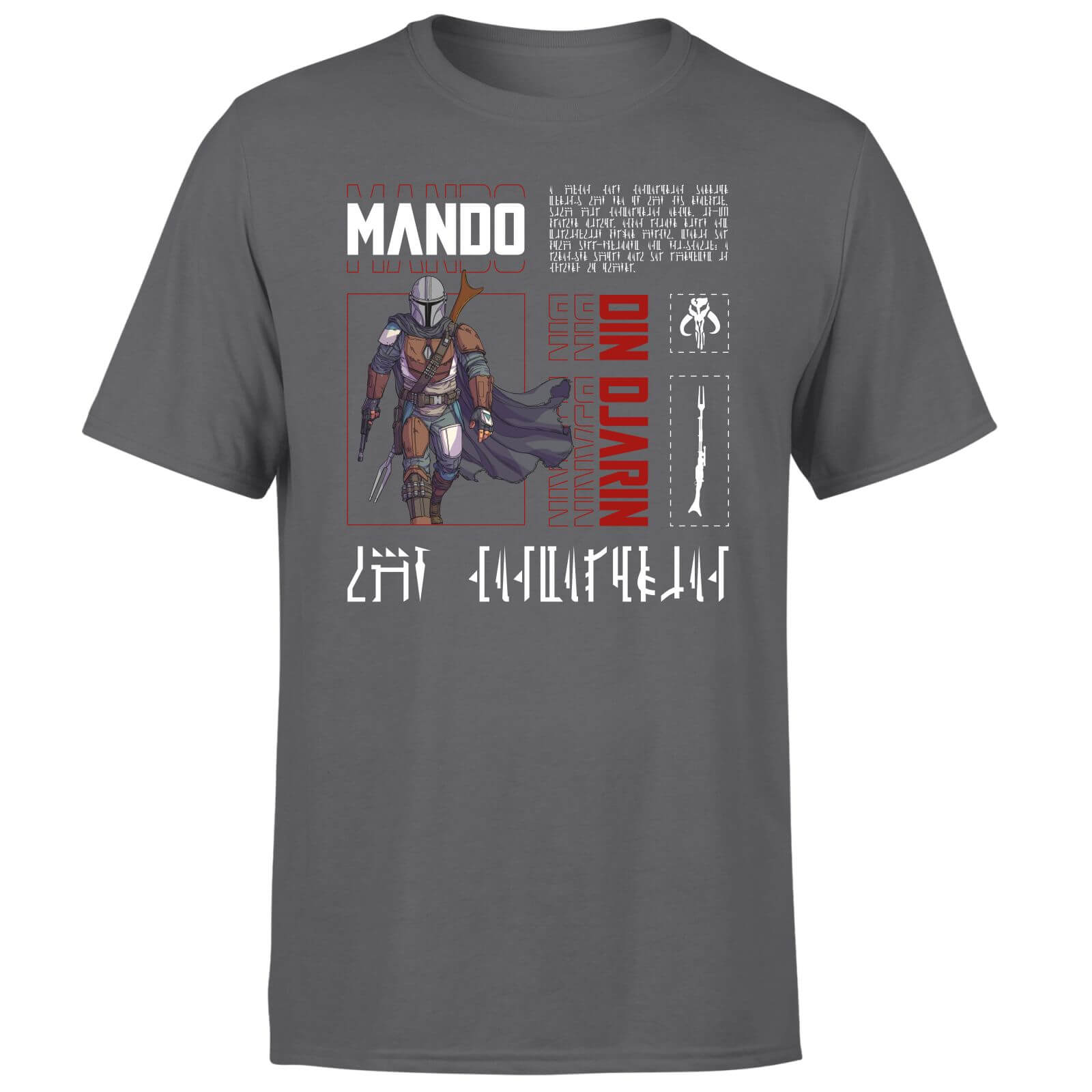 Star Wars The Mandalorian Biography Men's T-Shirt - Charcoal - L