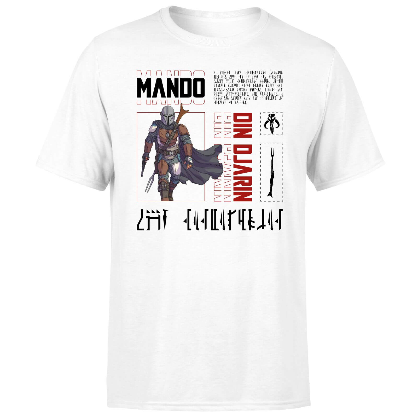 Star Wars The Mandalorian Biography Men's T-Shirt - White - XXL