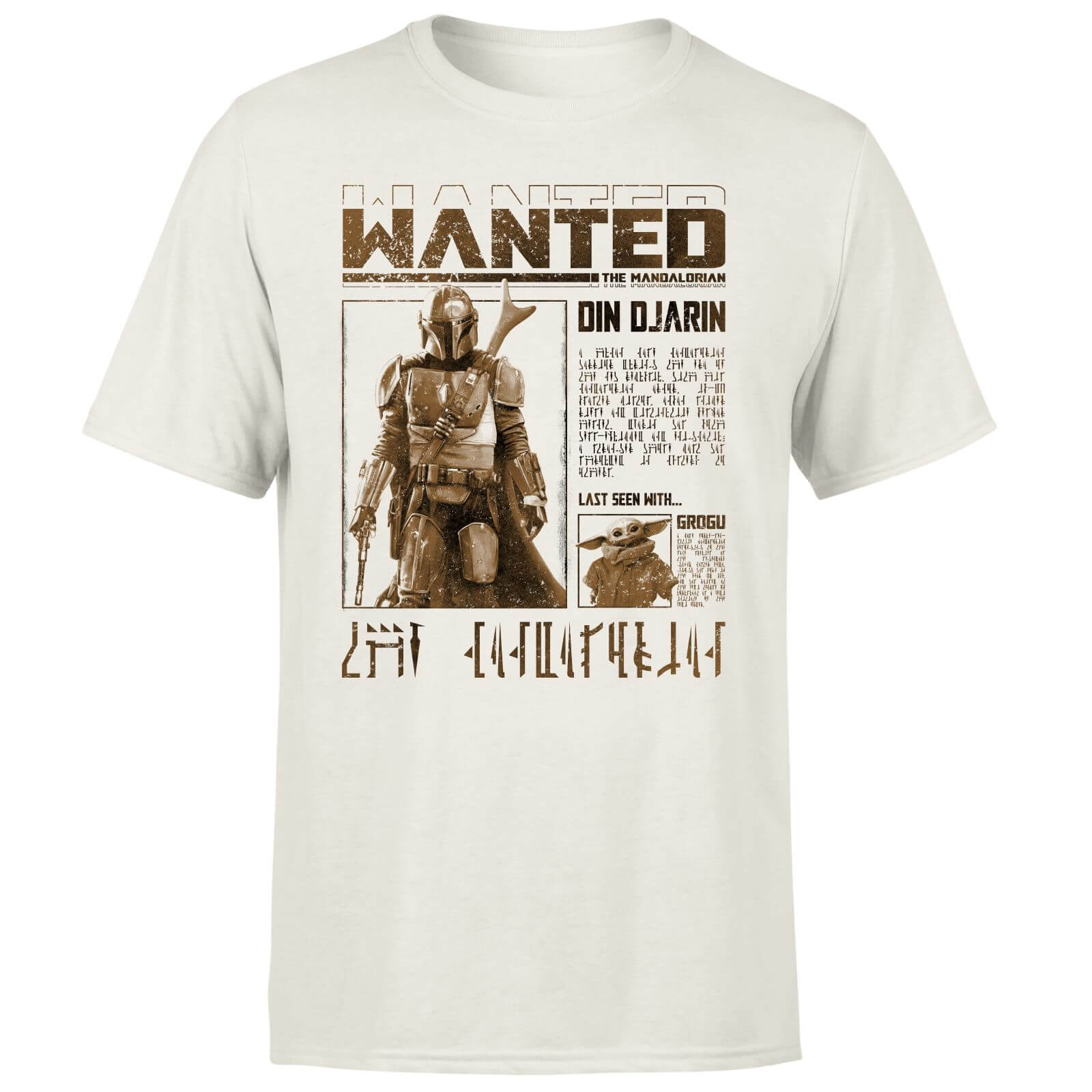 Star Wars The Mandalorian Wanted Men's T-Shirt - Cream - S