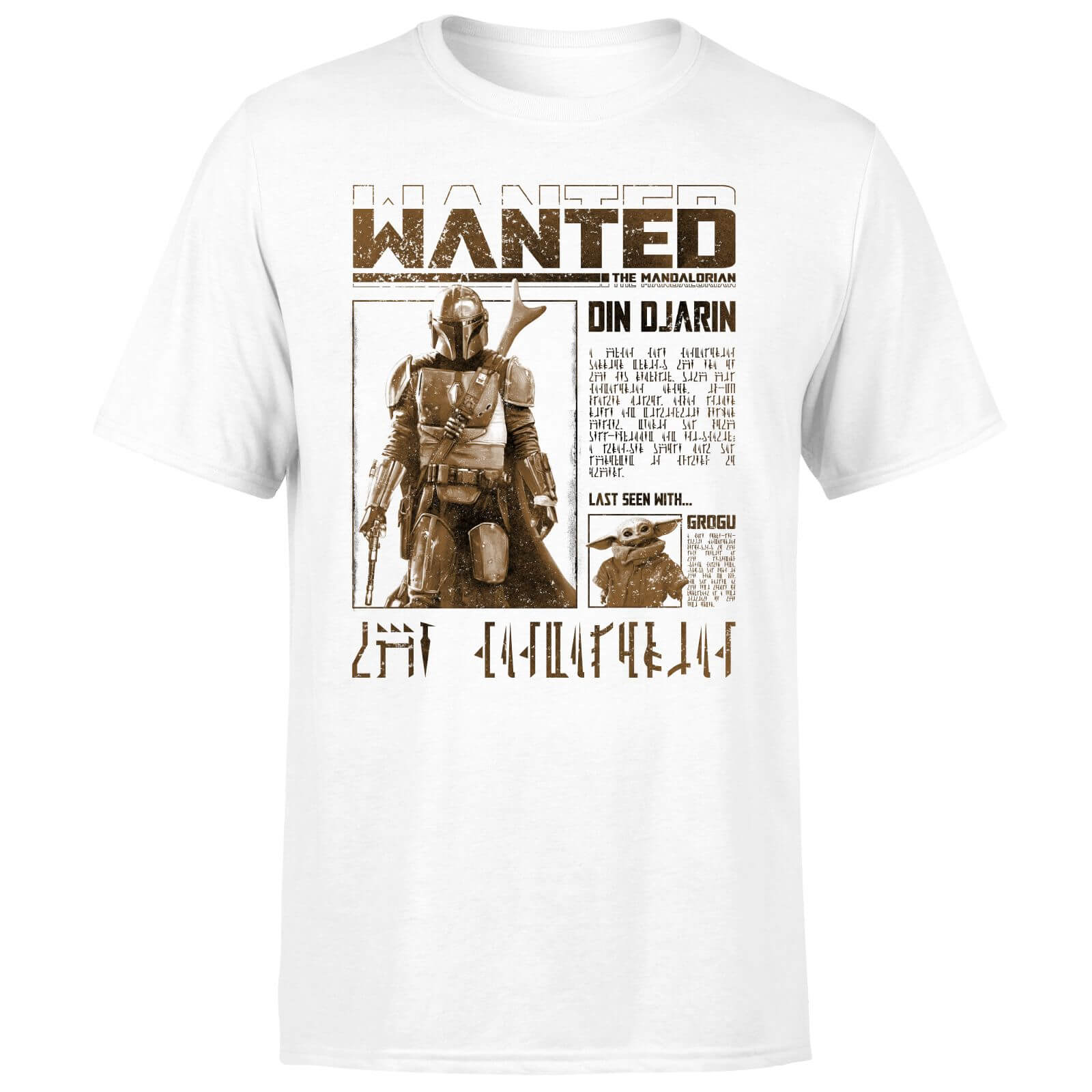 Star Wars The Mandalorian Wanted Men's T-Shirt - White - L