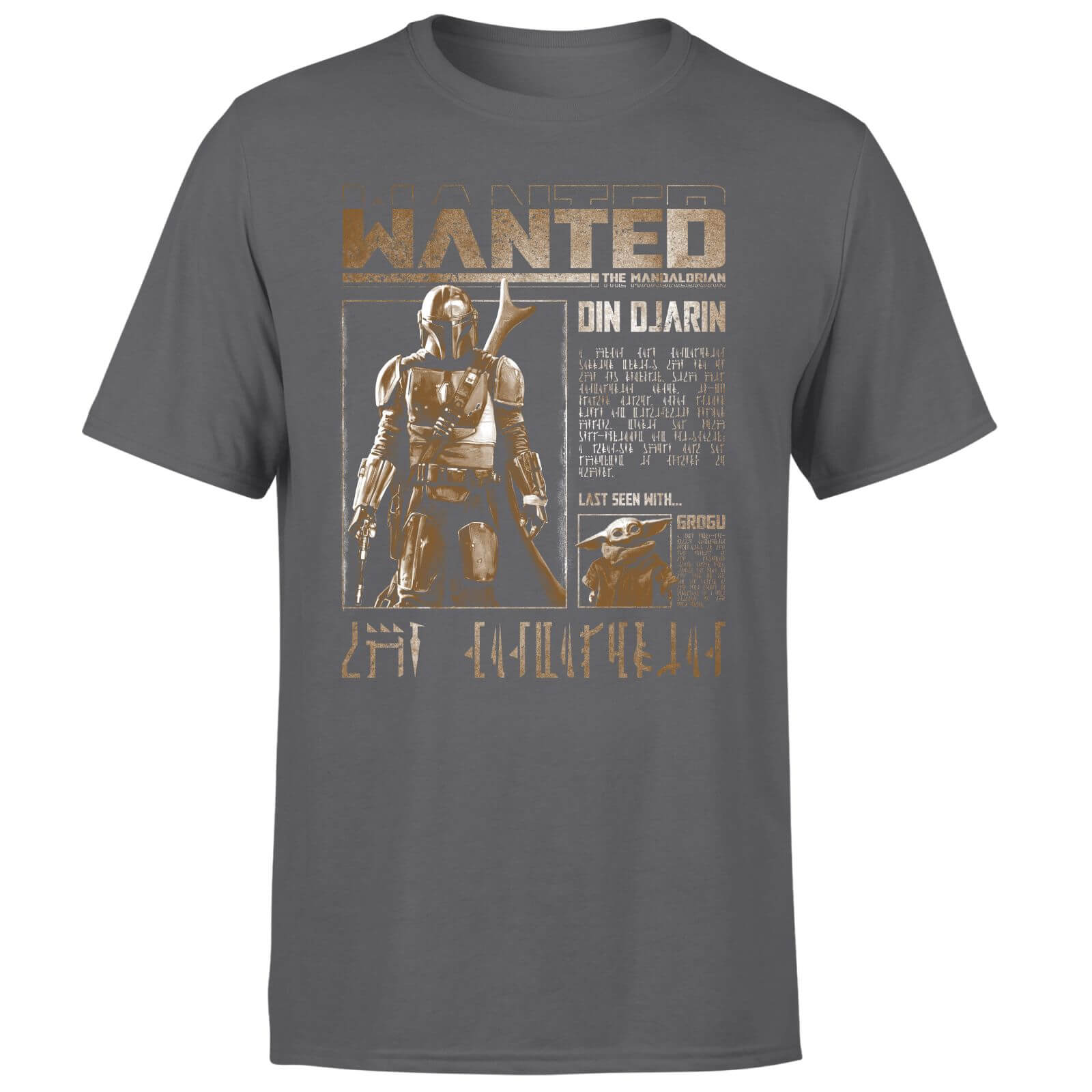 Star Wars The Mandalorian Wanted Men's T-Shirt - Charcoal - XL