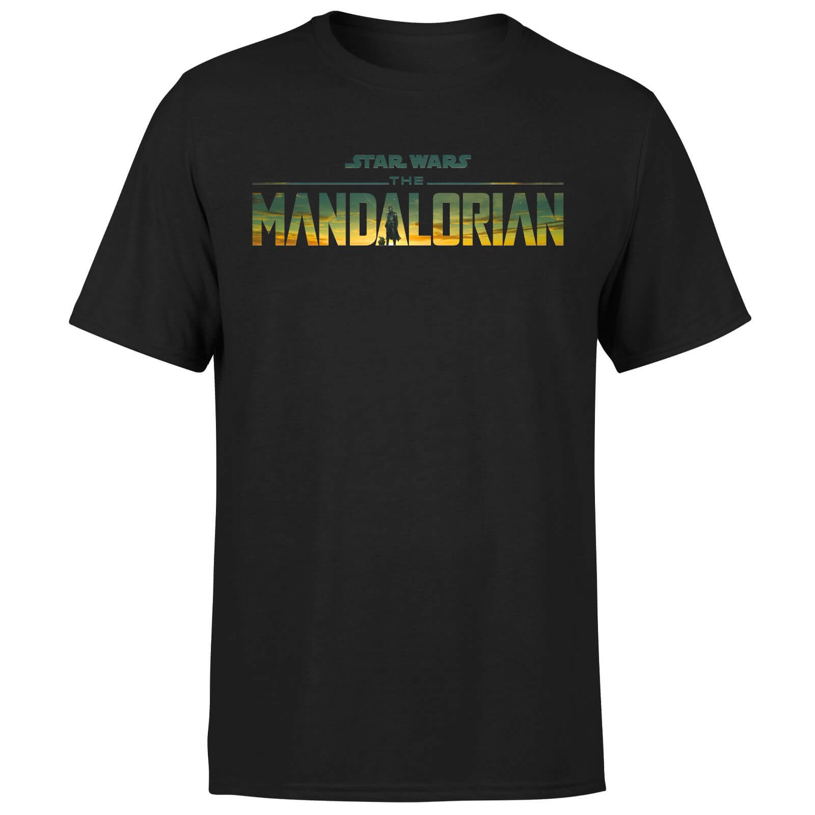 Star Wars The Mandalorian Sunset Logo Men's T-Shirt - Black - 4XL