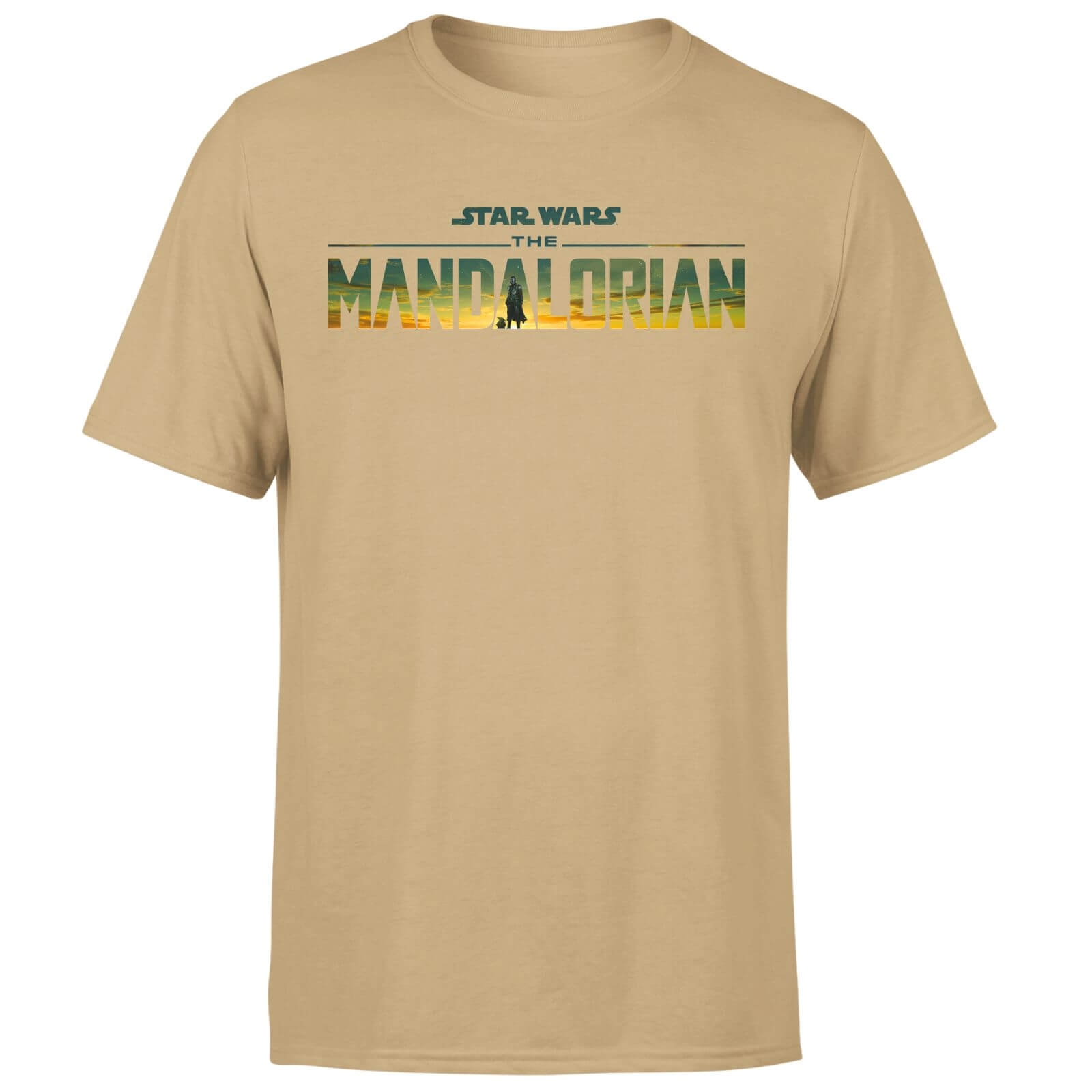 

Star Wars The Mandalorian Sunset Logo Men's T-Shirt - Tan - S
