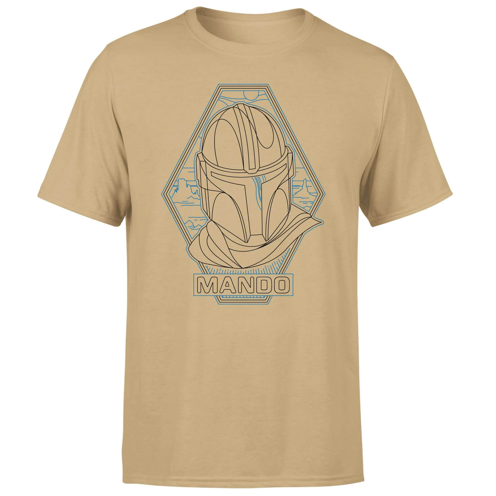 

Star Wars The Mandalorian Mando Line Art Badge Men's T-Shirt - Tan - XS