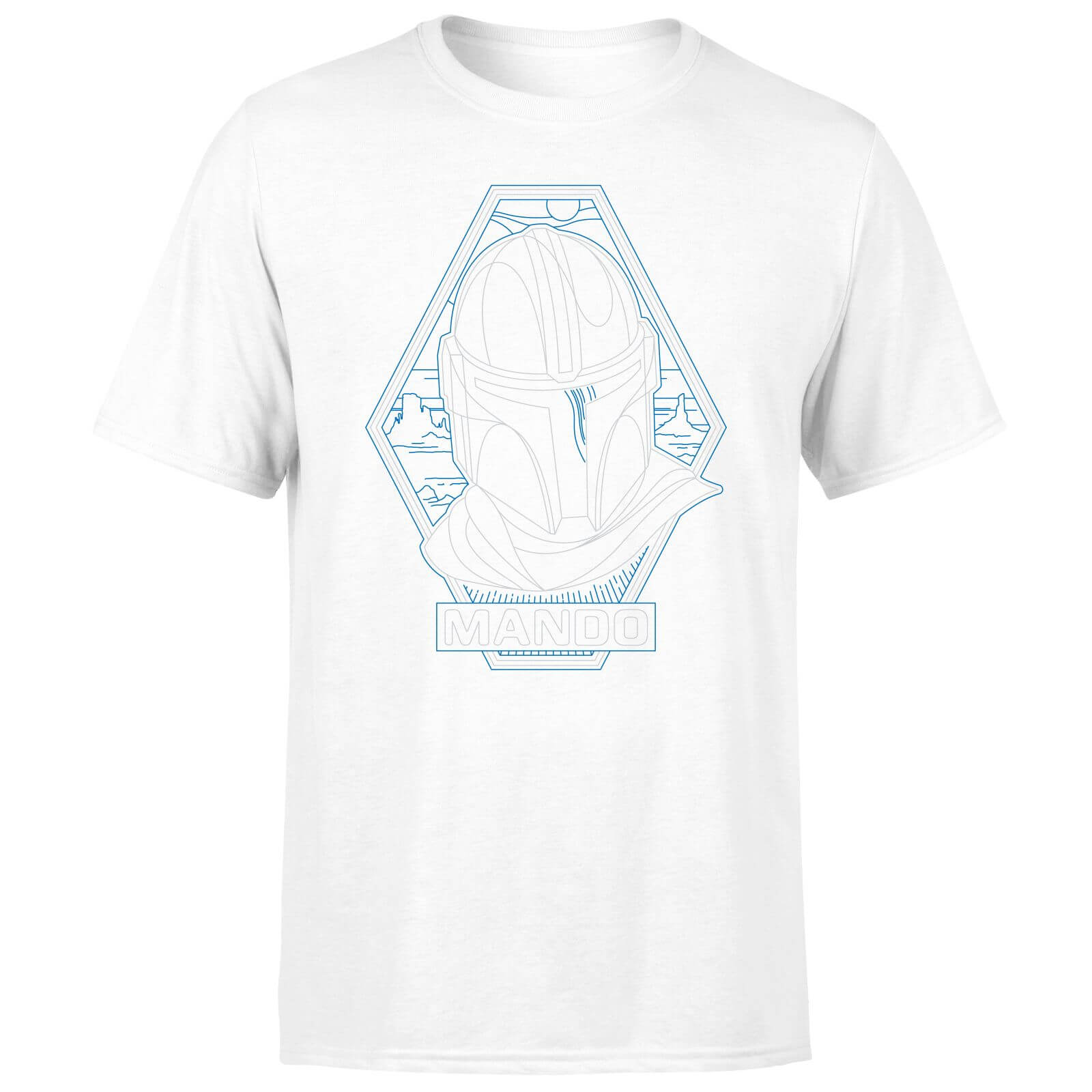

Star Wars The Mandalorian Mando Line Art Badge Men's T-Shirt - White - XXL