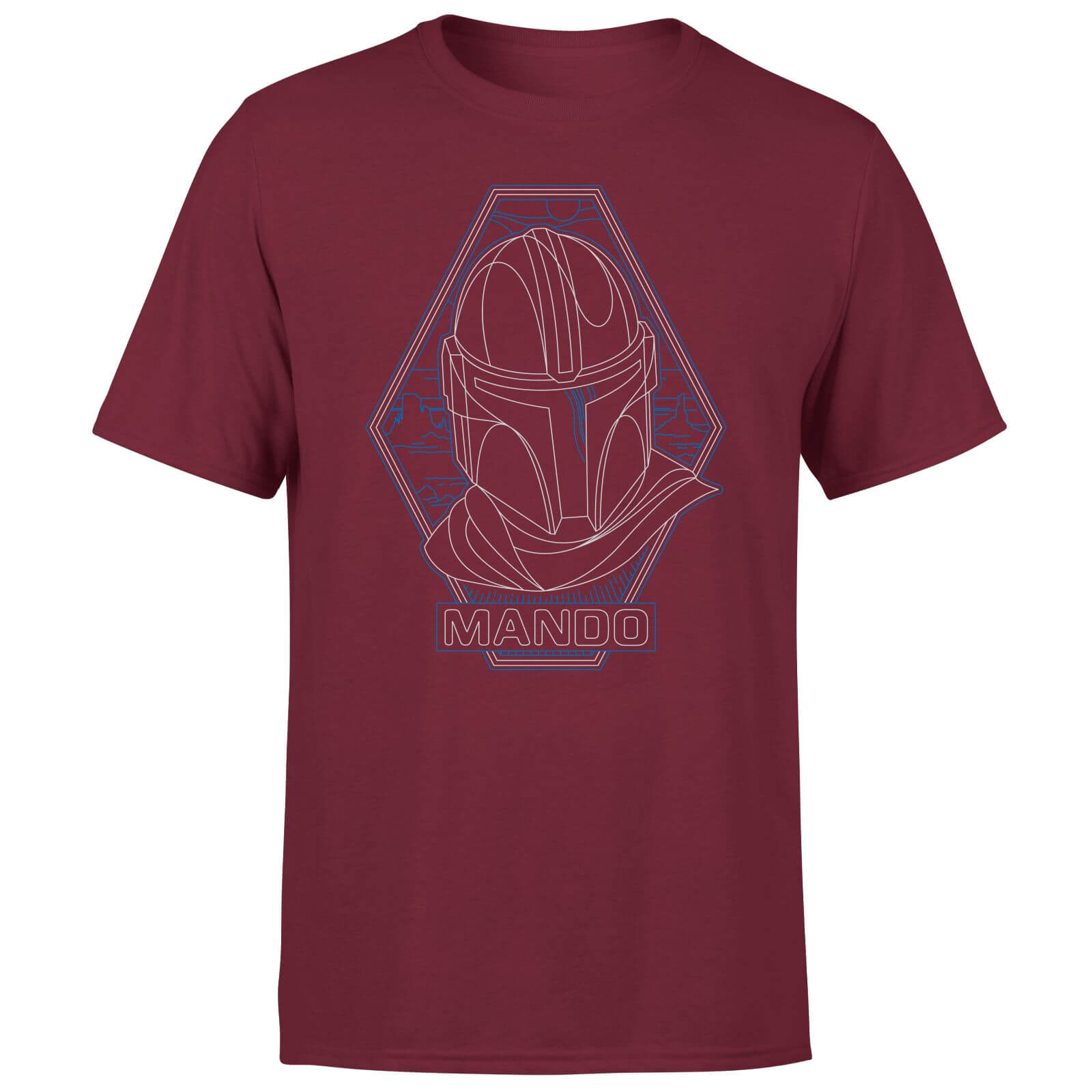 

Star Wars The Mandalorian Mando Line Art Badge Men's T-Shirt - Burgundy - XL