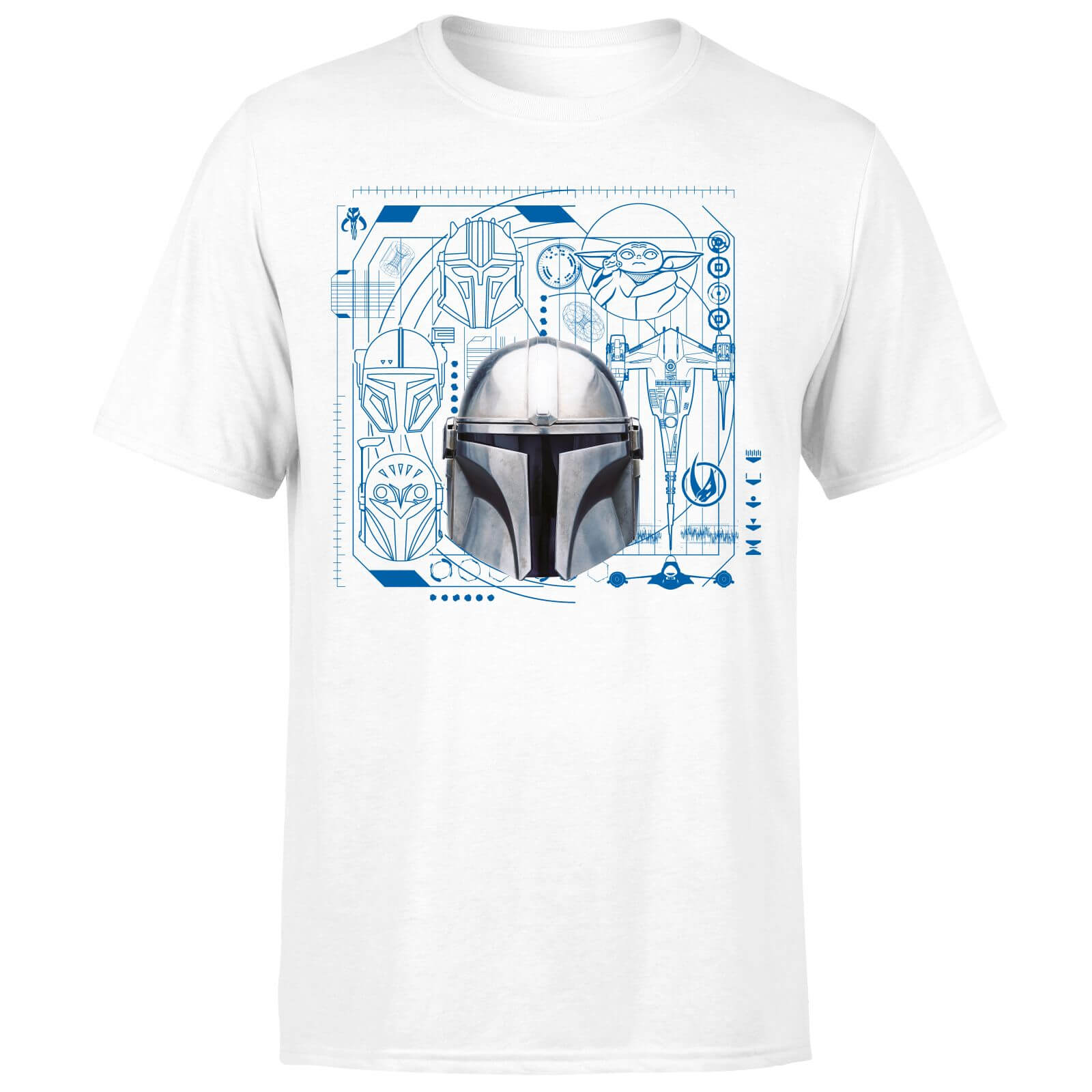 

Star Wars The Mandalorian Schematics Men's T-Shirt - White - M