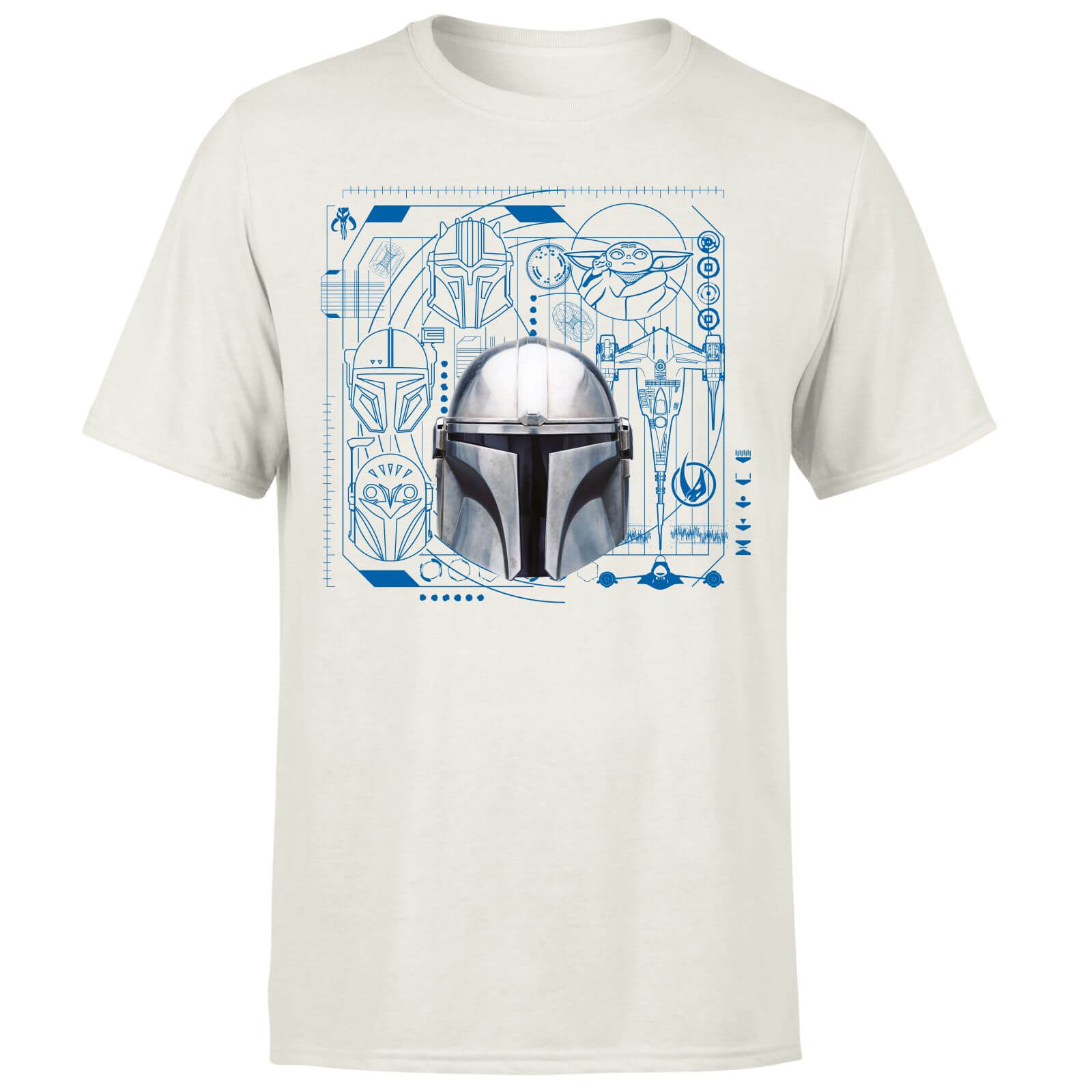 Star Wars The Mandalorian Schematics Men's T-Shirt - Cream - XS