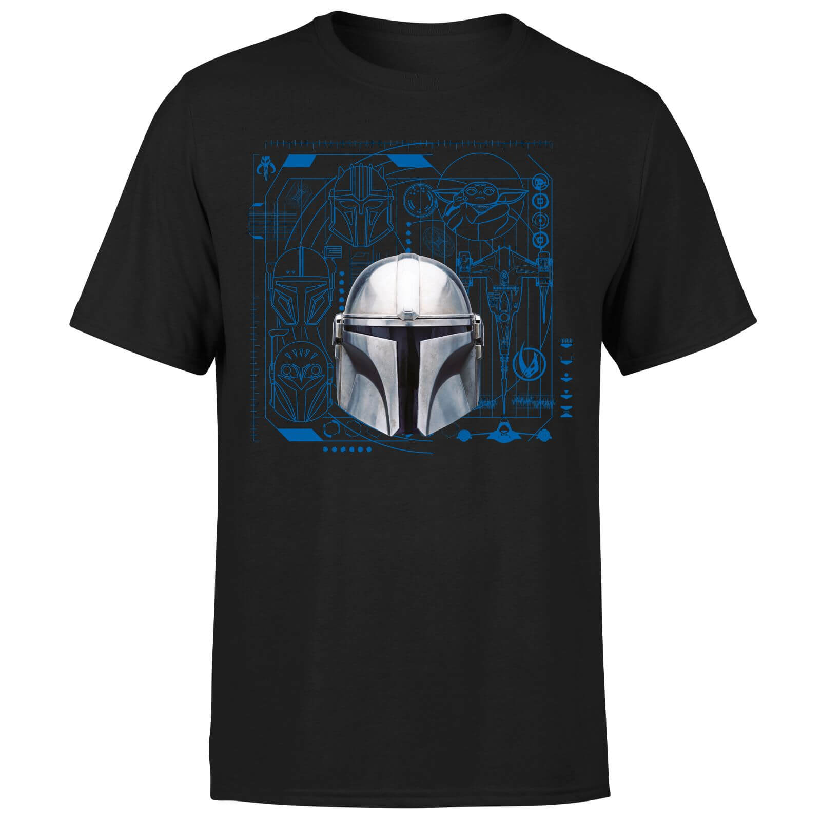 Star Wars The Mandalorian Schematics Men's T-Shirt - Black - M