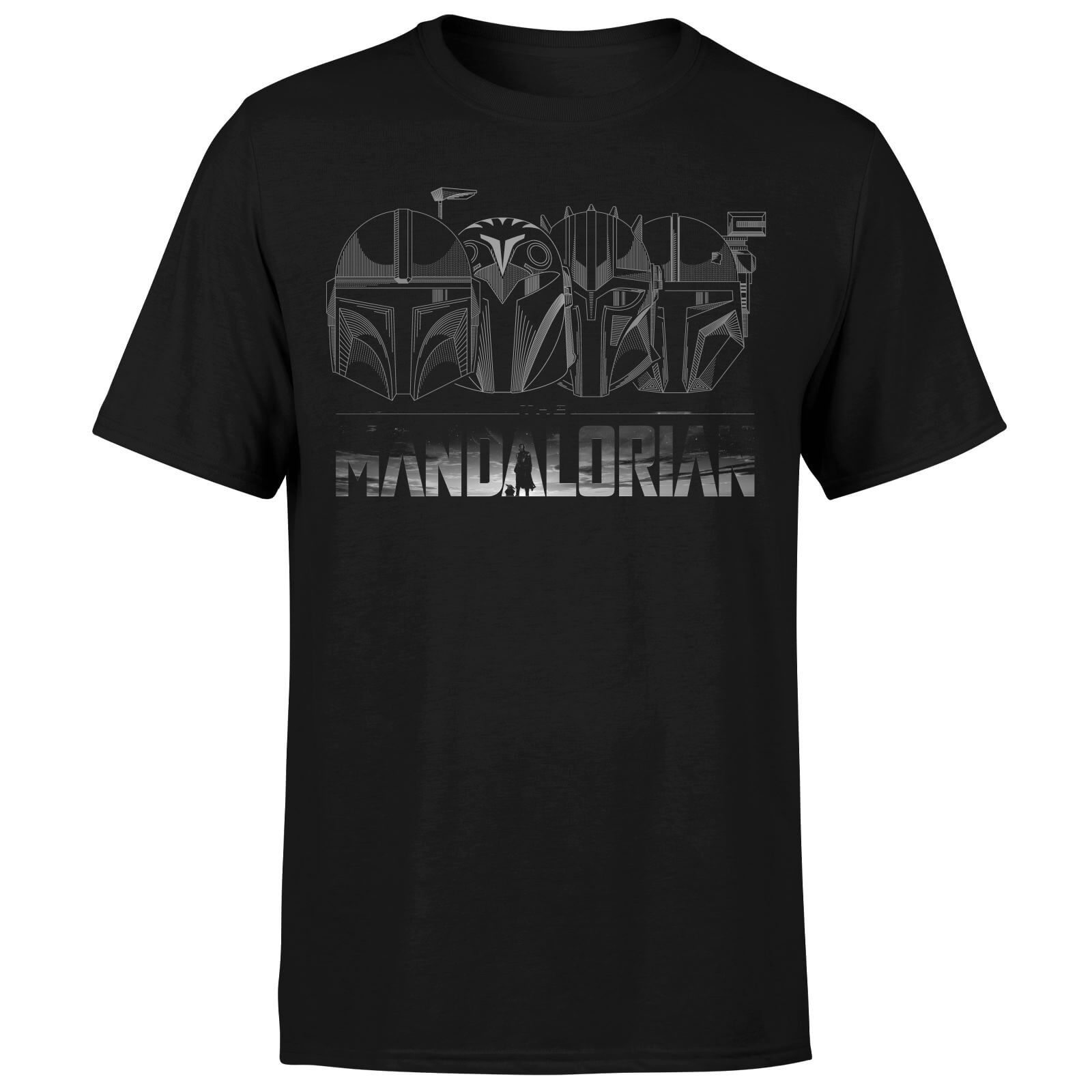 

Star Wars The Mandalorian Helmets Line Art Men's T-Shirt - Black - M
