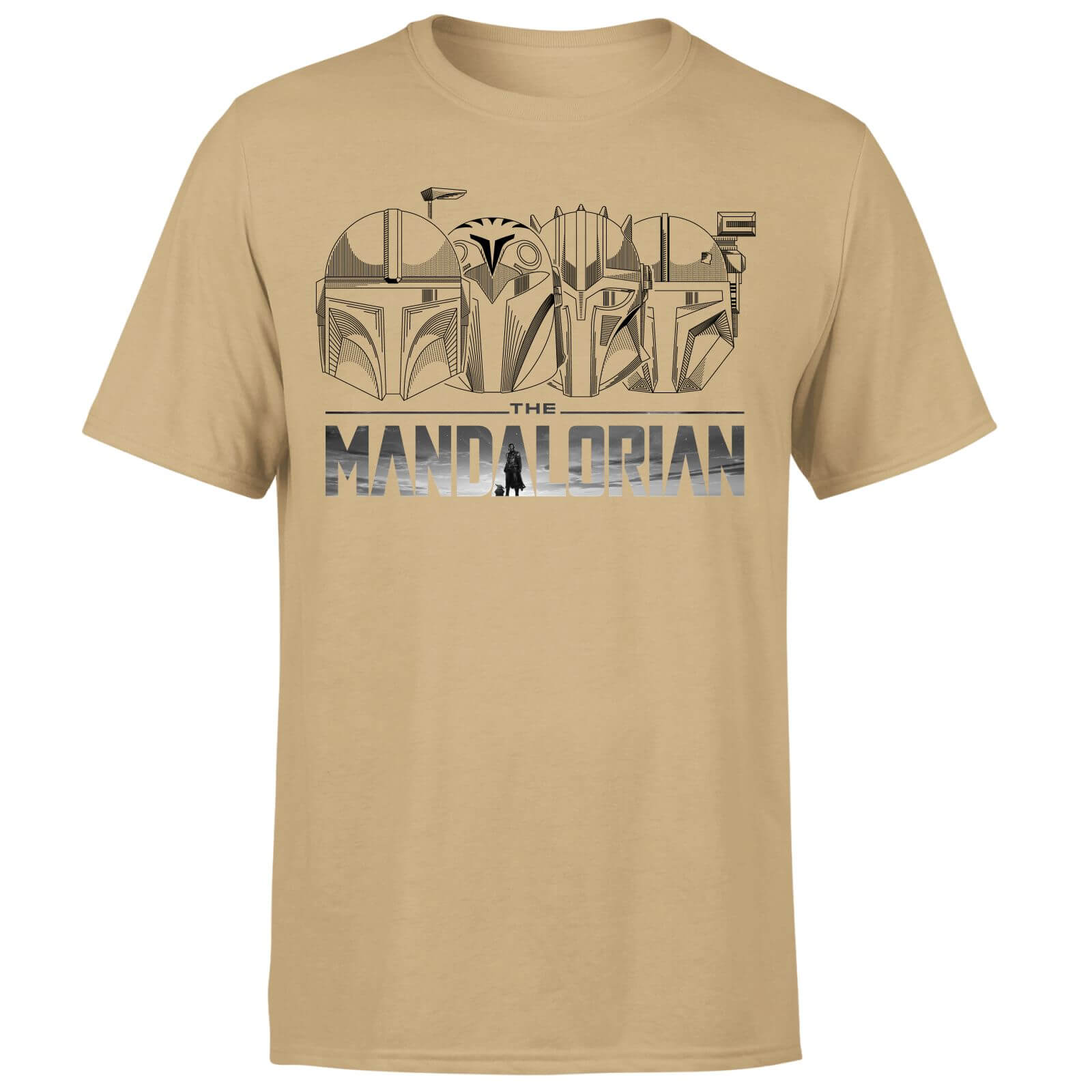 

Star Wars The Mandalorian Helmets Line Art - Light Base Men's T-Shirt - Tan - XXL