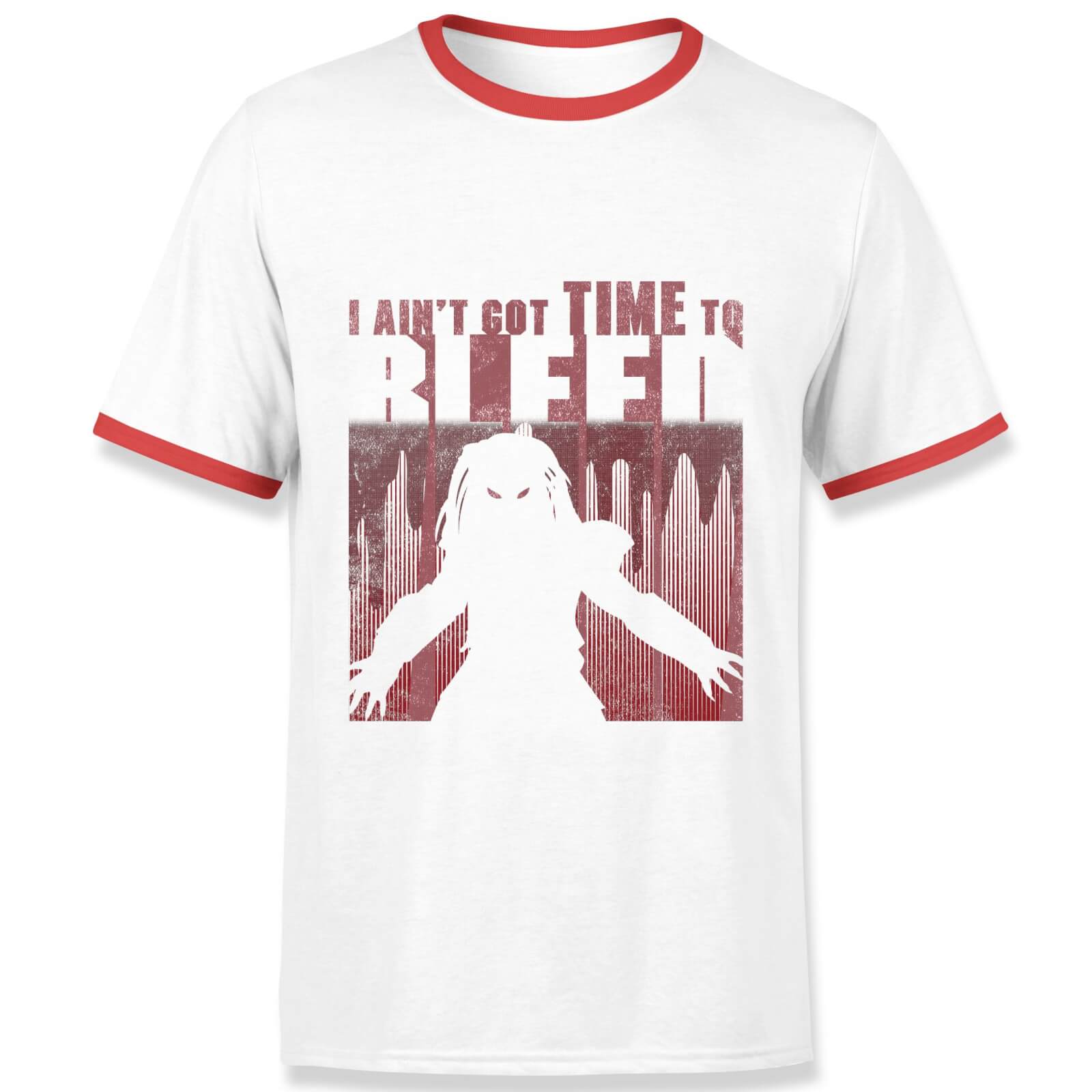Predator Time To Bleed Men's Ringer T-Shirt - White/Red - XL - White Red