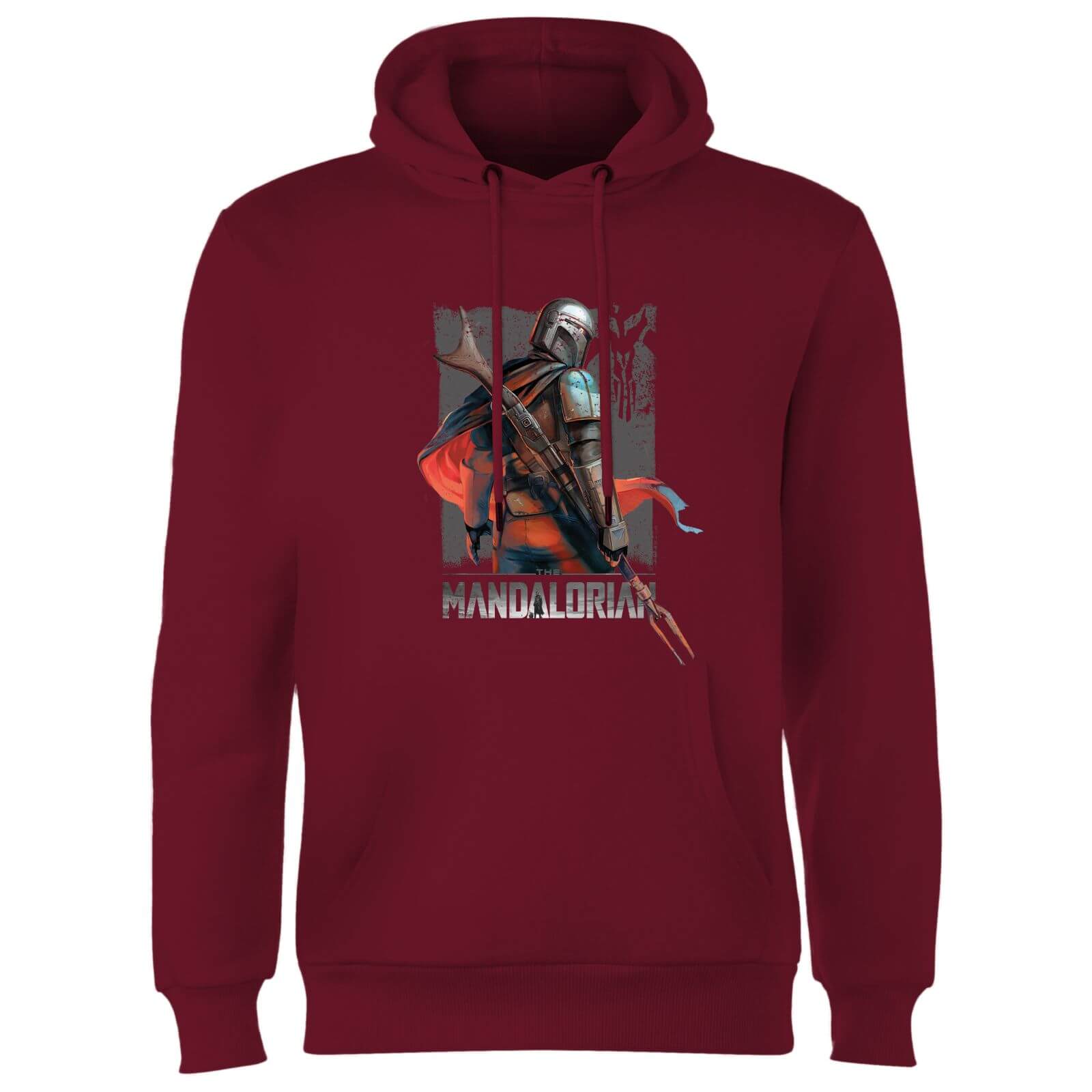 Star Wars The Mandalorian Colour Edit Hoodie - Burgundy - L