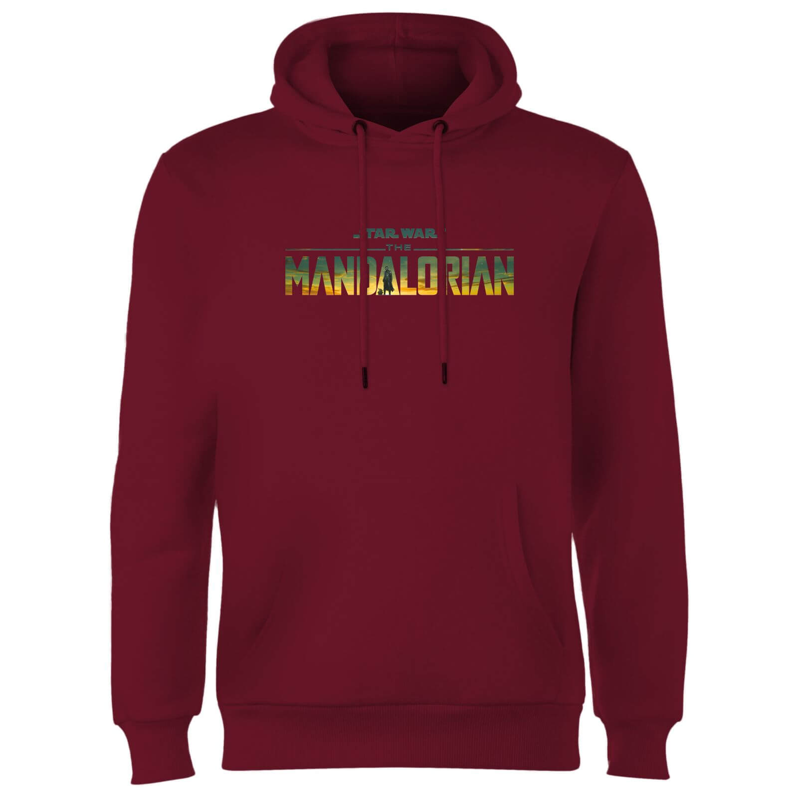Star Wars The Mandalorian Sunset Logo Hoodie - Burgundy - XL