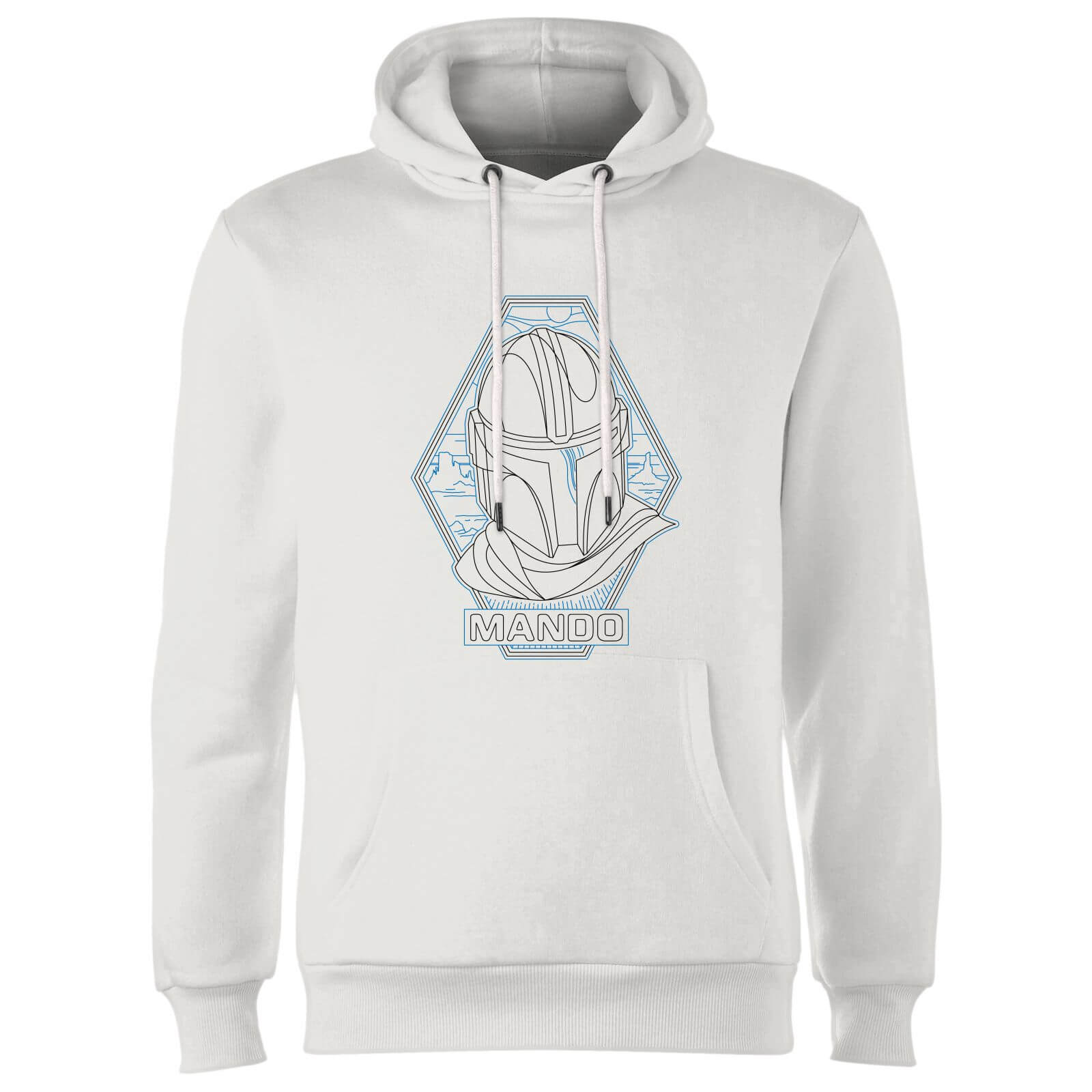

Star Wars The Mandalorian Mando Line Art Badge Hoodie - White - S