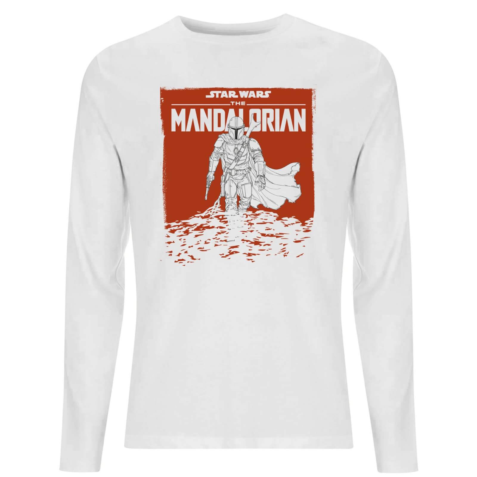 Star Wars The Mandalorian Storm Men's Long Sleeve T-Shirt - White - S