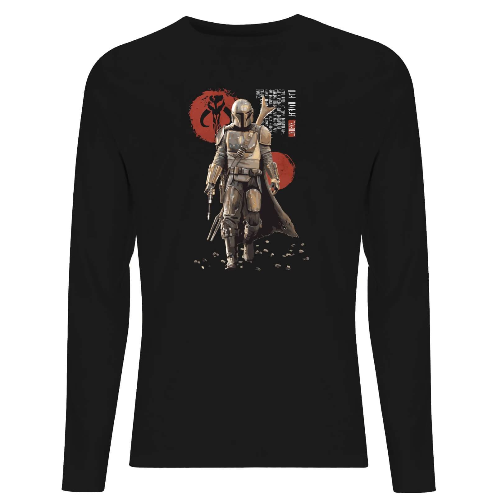Star Wars The Mandalorian Mando'a Script Men's Long Sleeve T-Shirt - Black - XXL